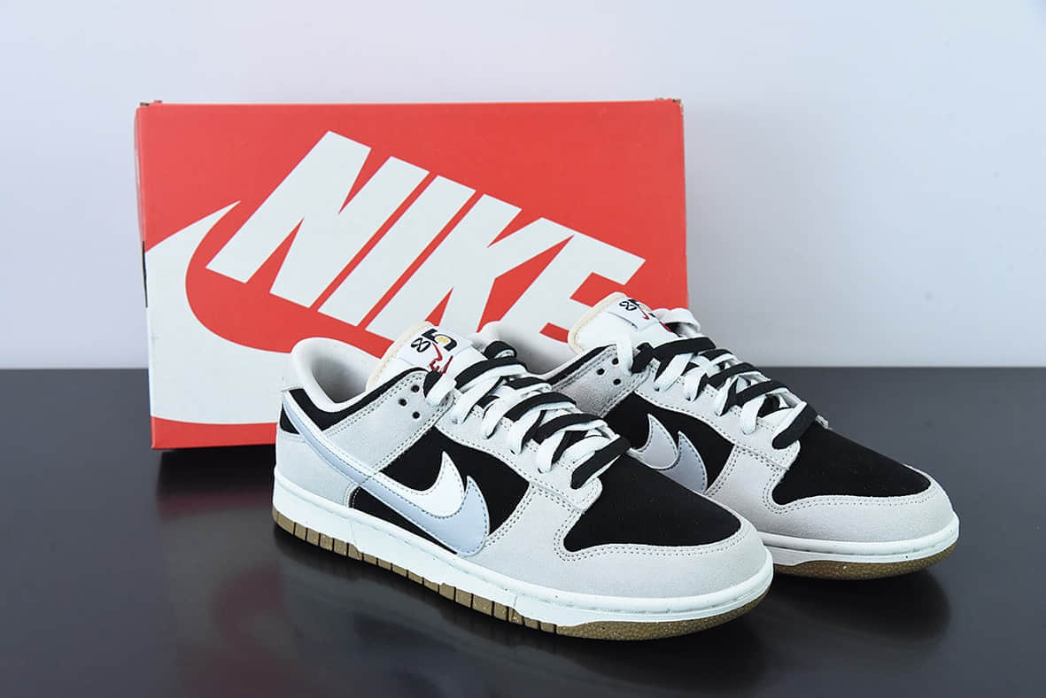 耐克Nike Frame Skate x Nike SB Dunk Low “Habibi” 白灰双勾SB低帮滑板鞋纯原版本 货号:DD9457-102