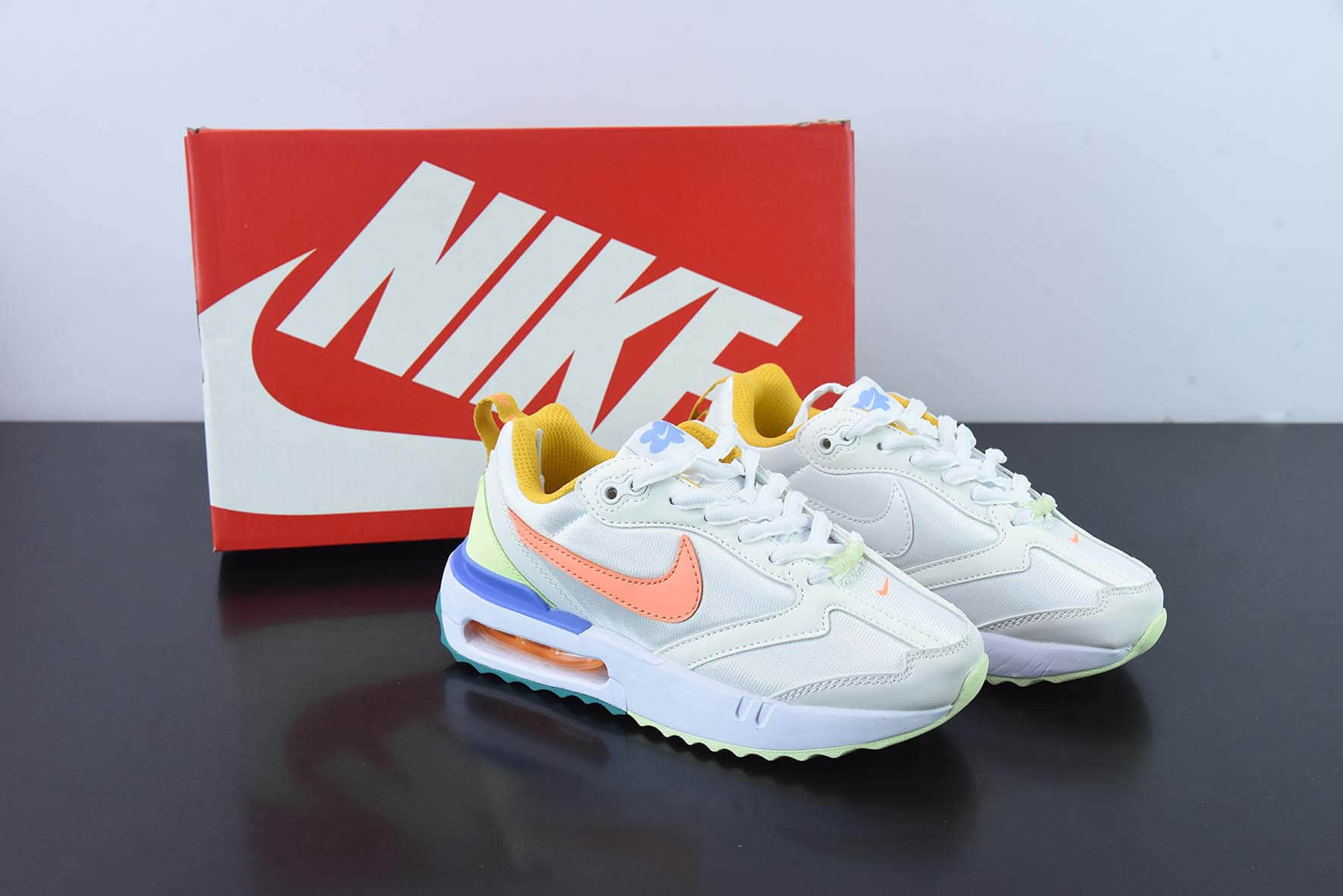 耐克NIKE Air Max Dawn 黎明系列白桔蓝低帮气垫百搭休闲运动慢跑鞋纯原版本 货号:DX3717-100