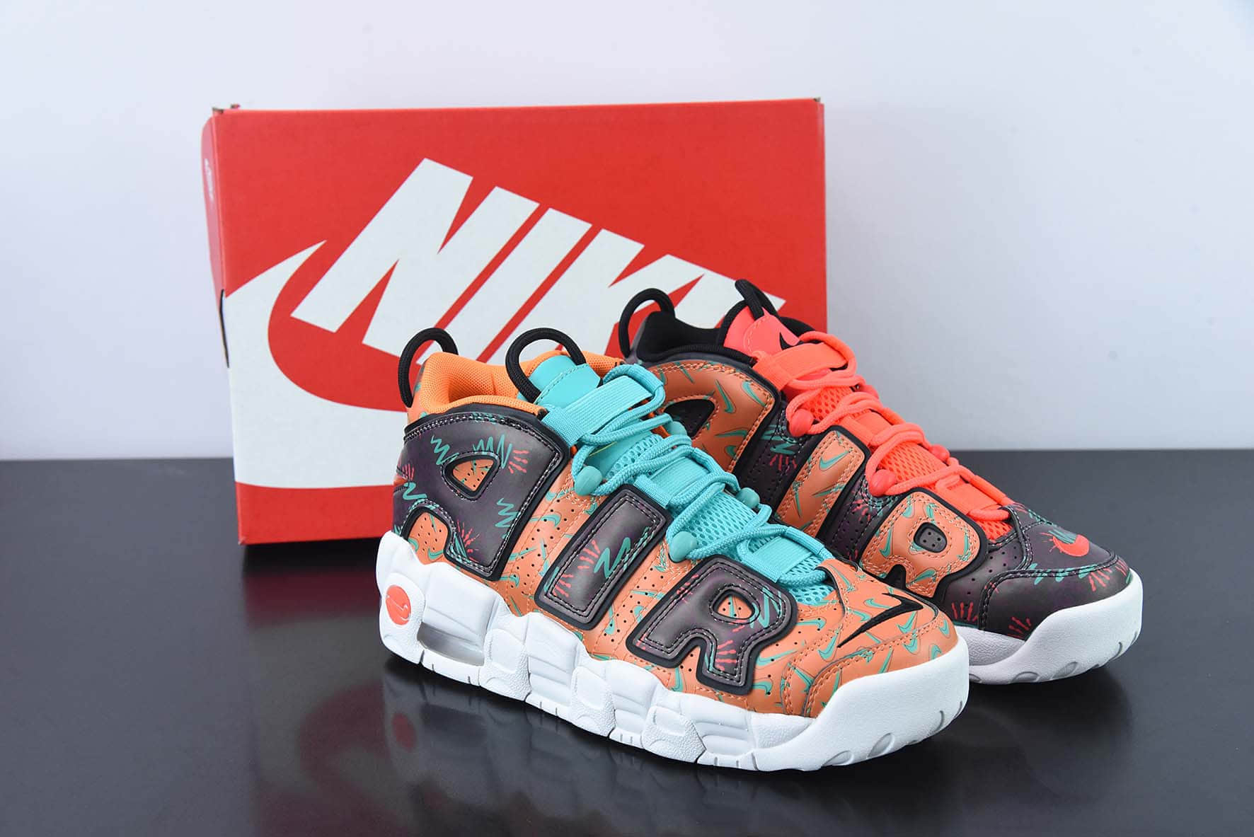 耐克Nike Air More Uptempo皮蓬初代棕桔多勾经典高街百搭篮球鞋纯原版本 货号：AT3408-800