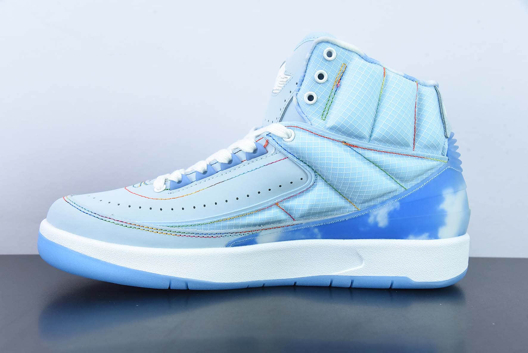 乔丹Air Jordan Balvin x Air Jordan AJ2 Retro High SP联名蓝色笑脸灯光高帮板鞋纯原版本 货号:DQ7691-419