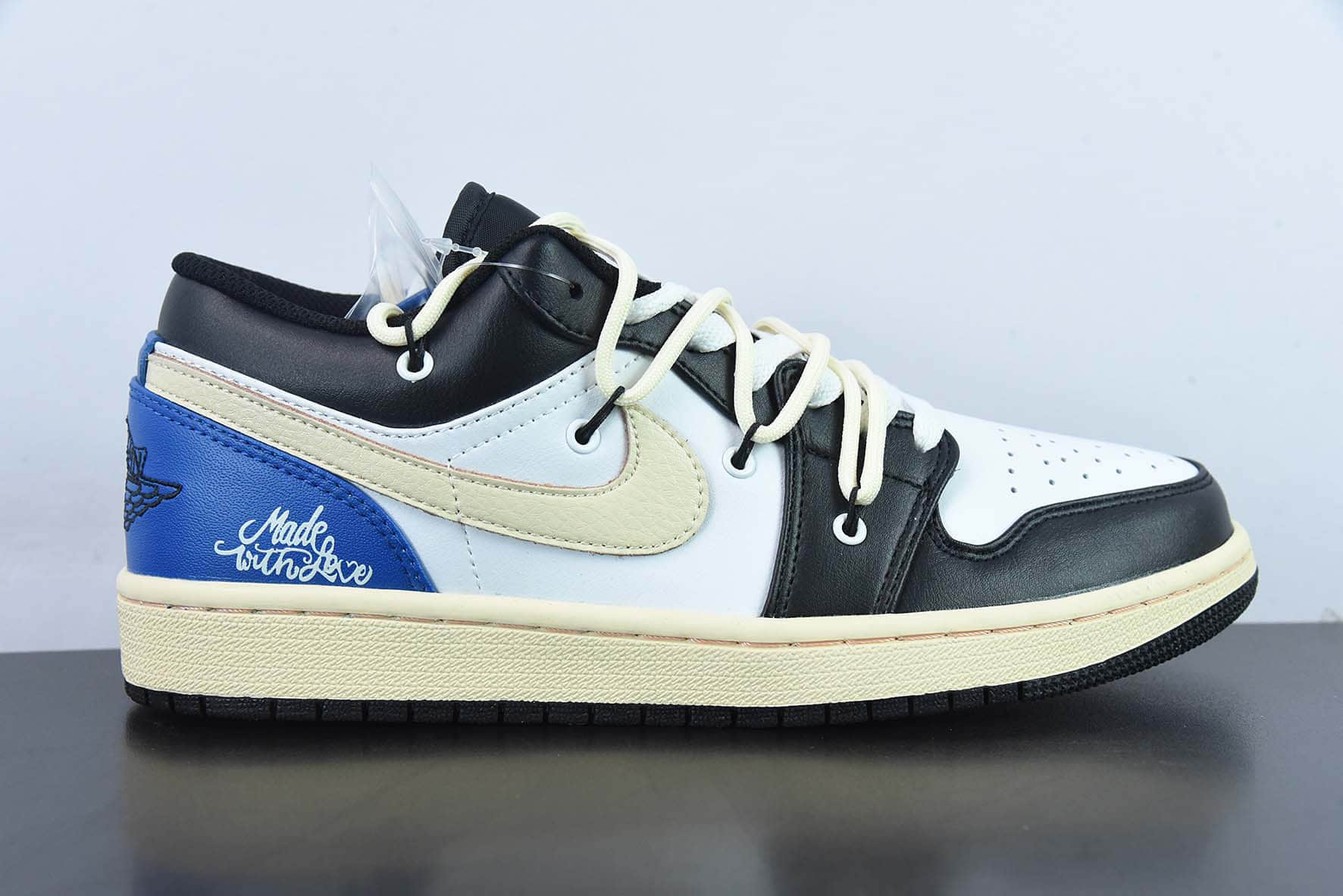 乔丹Air Jordan 1 Low 情人节闪电蓝脚趾定制配色低帮篮球鞋纯原版本 货号：553558-062