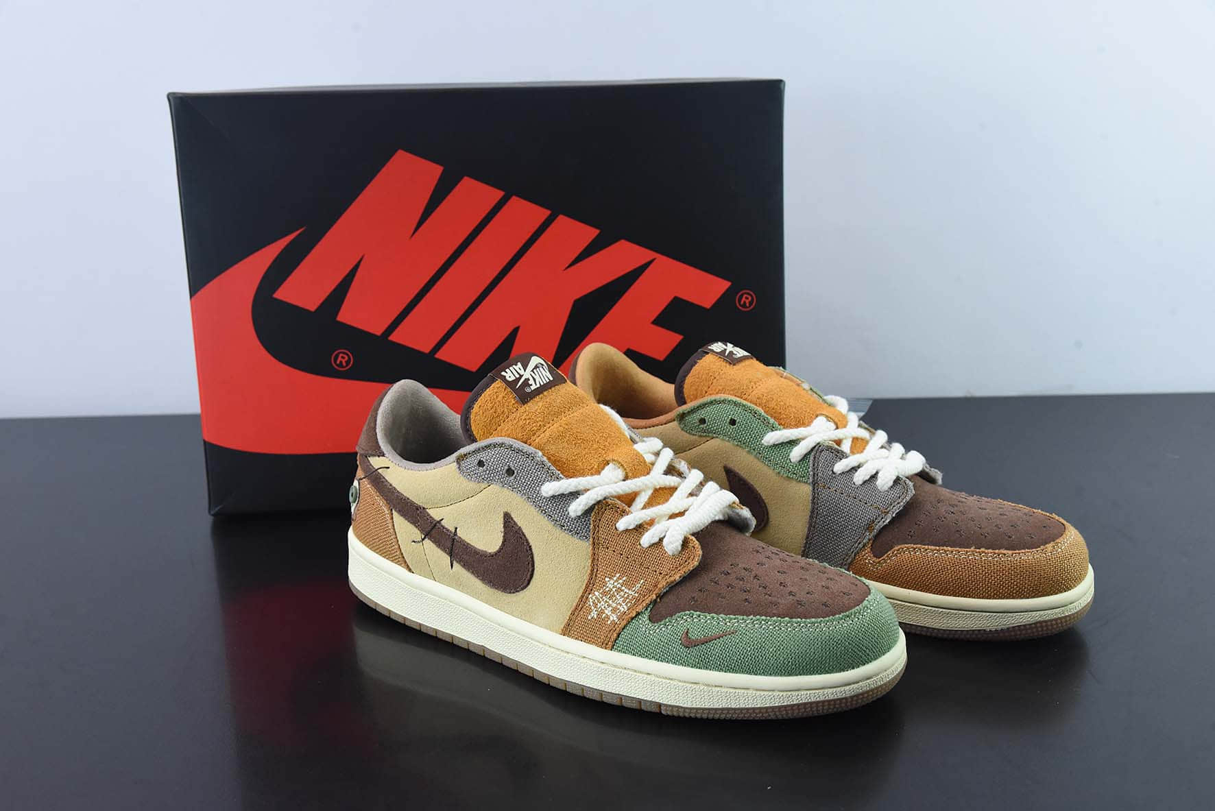 乔丹Air Jordan Zion Williamson x Air Jordan 1 Retro Low OG Voodoo AJ1棕色巫毒娃娃低帮文化篮球鞋纯原版本 货号:DZ7292-200