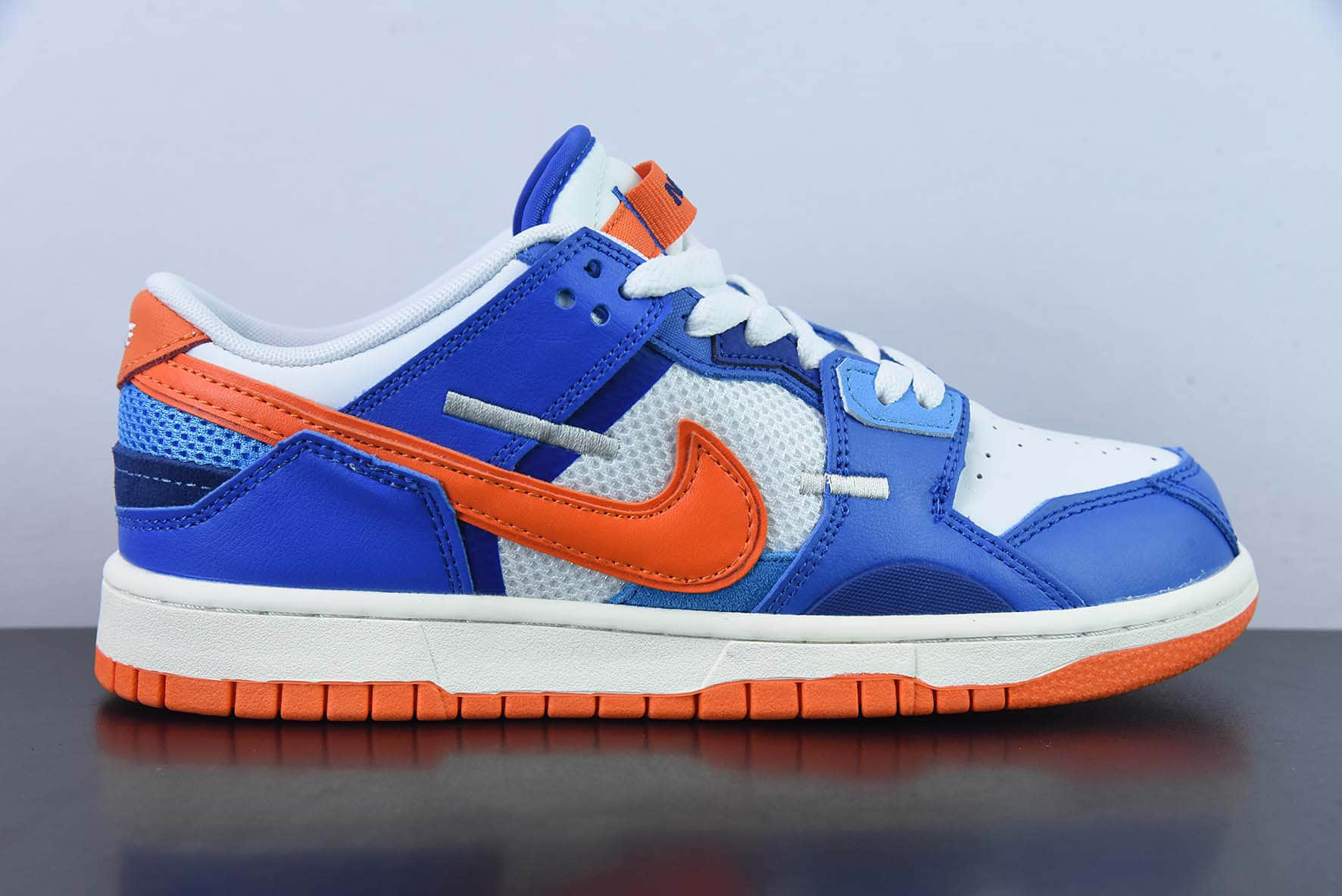 耐克Nike Dunk Scrap 蓝白橙尼克斯缝合怪低帮滑板鞋纯原版本 货号：DM0128-100
