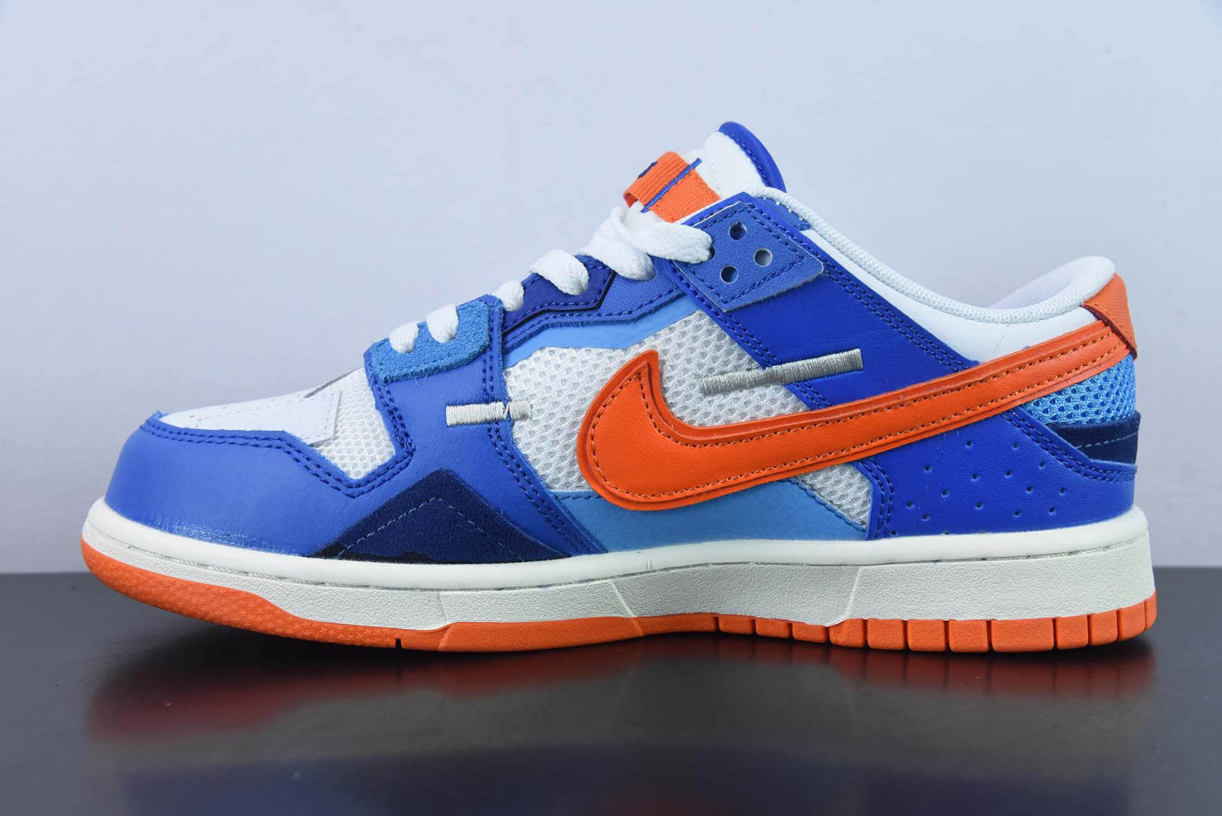 耐克Nike Dunk Scrap 蓝白橙尼克斯缝合怪低帮滑板鞋纯原版本 货号：DM0128-100