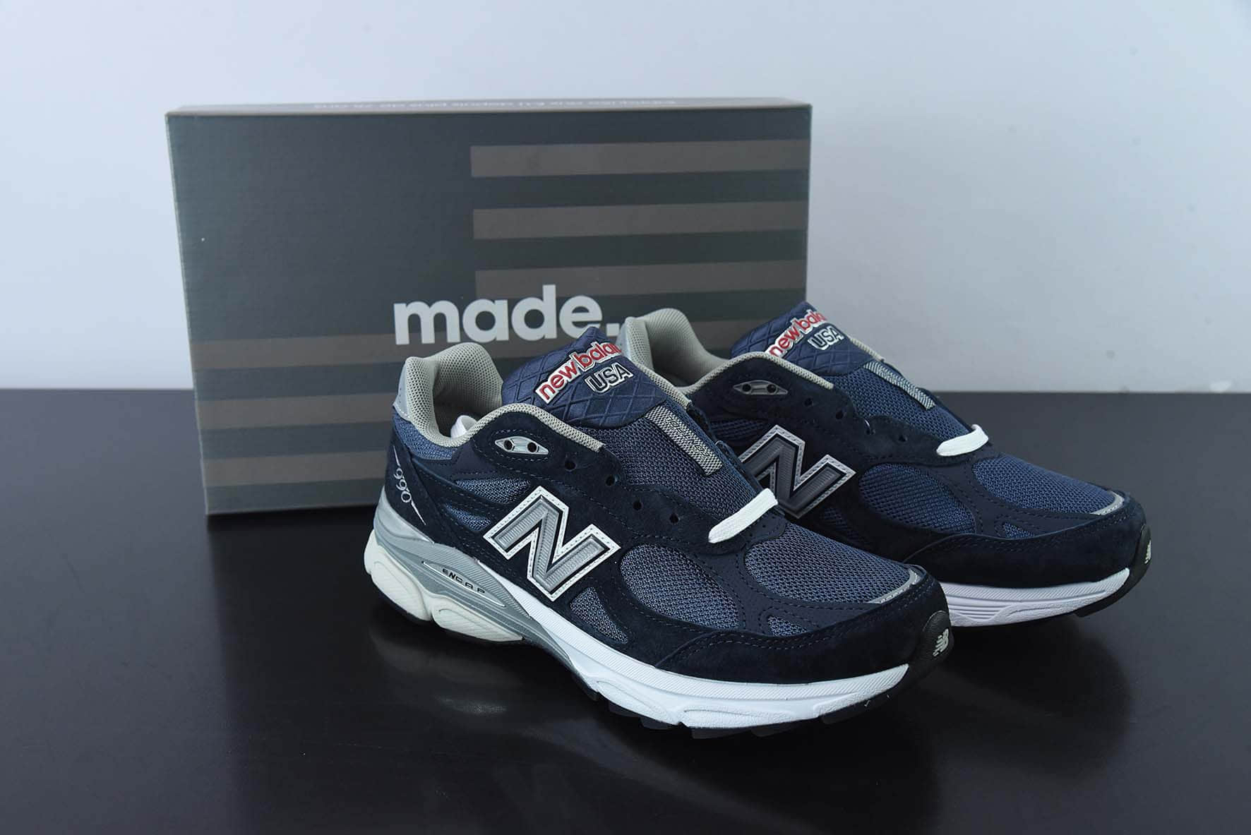 新百伦New Balance Levi's x New Balance NB990V3 海军蓝李维斯联名第三代总统复古慢跑鞋纯原版本 货号: M990NB3
