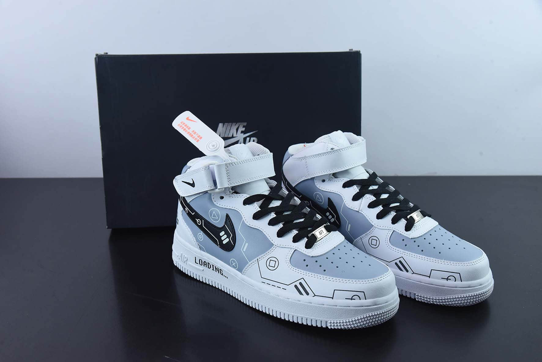 耐克Nike Air Force 1 MID’07 电玩主题黑白灰空军一号中帮休闲板鞋纯原版本 货号:CW2288-115