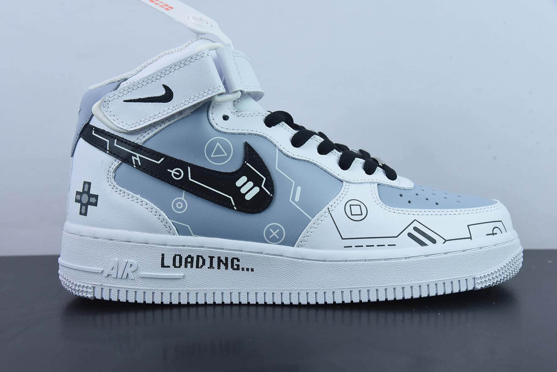 耐克Nike Air Force 1 MID’07 电玩主题黑白灰空军一号中帮休闲板鞋纯原版本 货号:CW2288-115