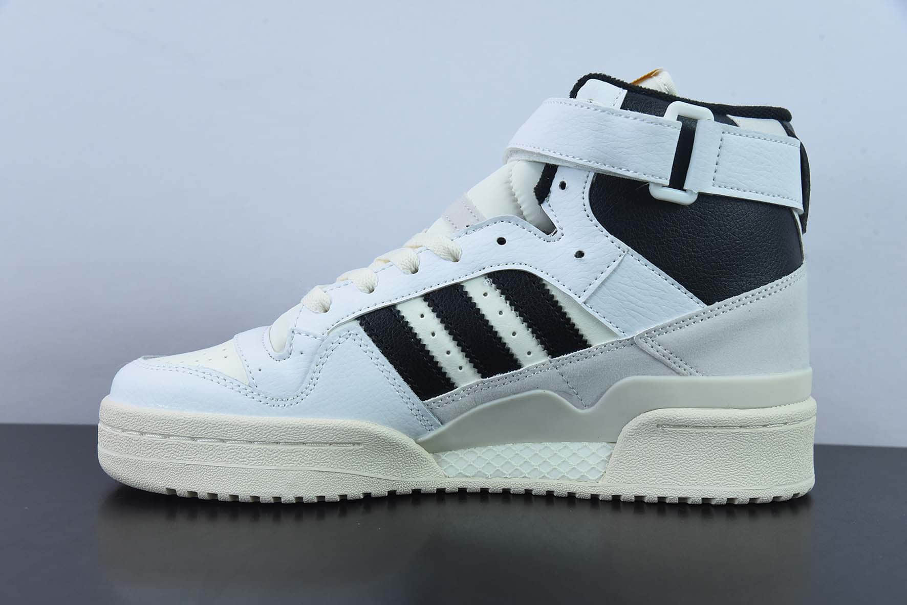 阿迪达斯Adidas Originals Forum 84 High 罗马系列皮革米白黑魔术贴高帮复古系带百搭休闲运动板鞋纯原版本 货号:GY5847