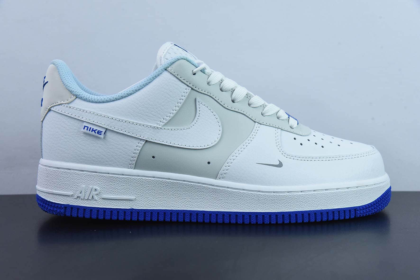 耐克Nike Air Force 1 AF1白灰蓝小迪奥空军一号低帮休闲板鞋纯原版本 货号：FB1844-111