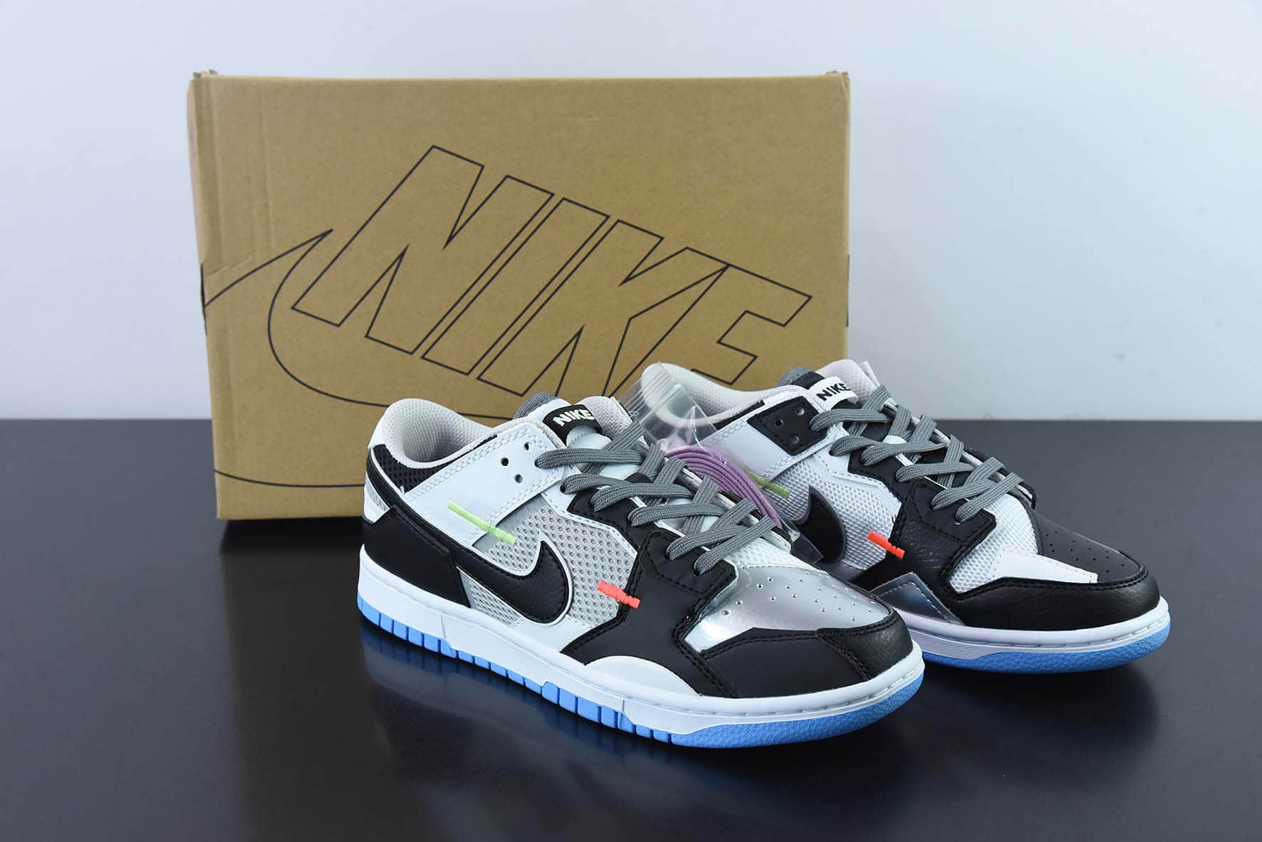 耐克Nike SB Dunk Scrap LowMismatch红蓝鸳鸯拼接缝合扣篮系列低帮板鞋纯原版本 货号:DN5381-001