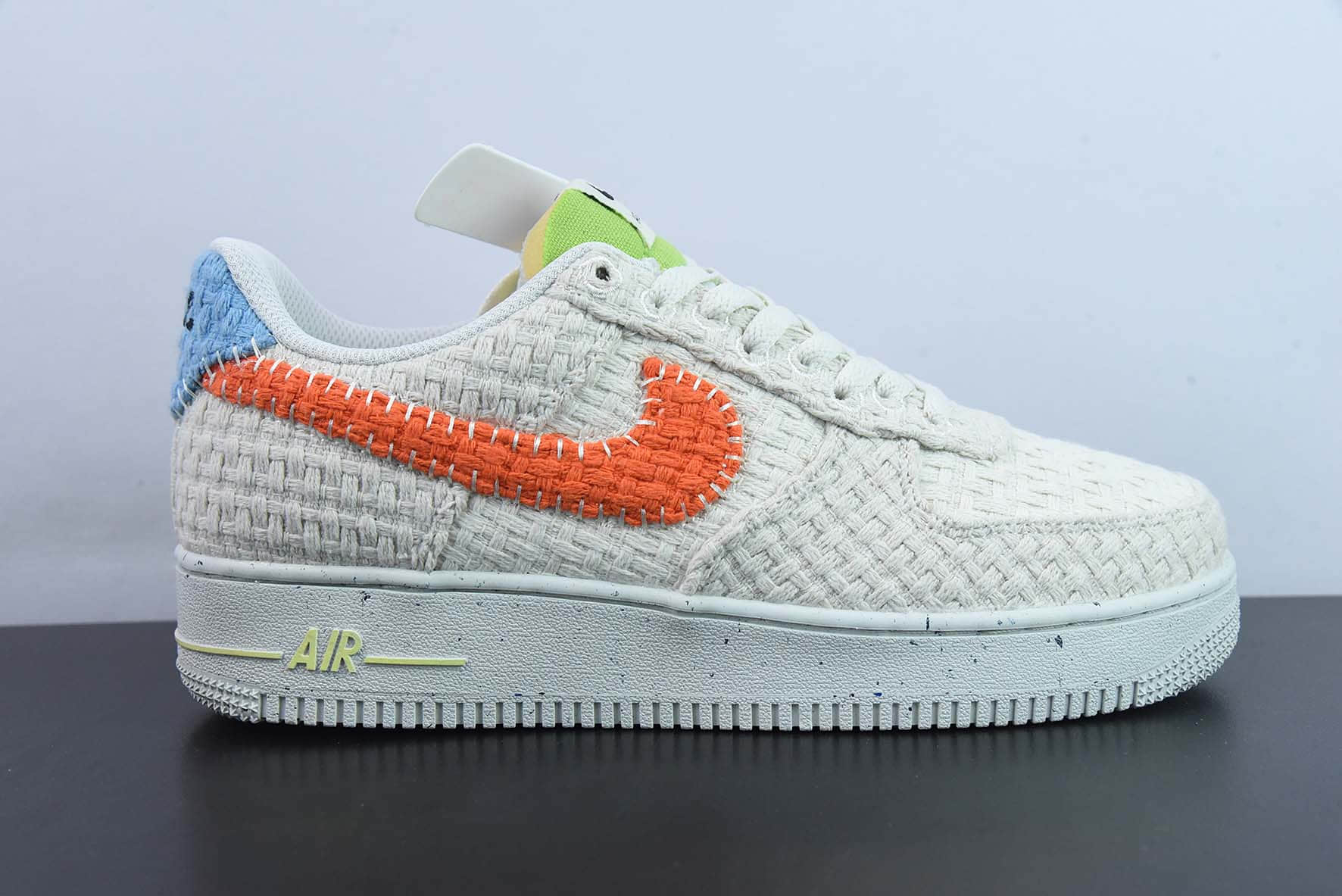 耐克Nike Air Force 1 '07 Lv8 编织格子白橘空军一号低帮运动休闲板鞋纯原版本 货号：DV2112-001