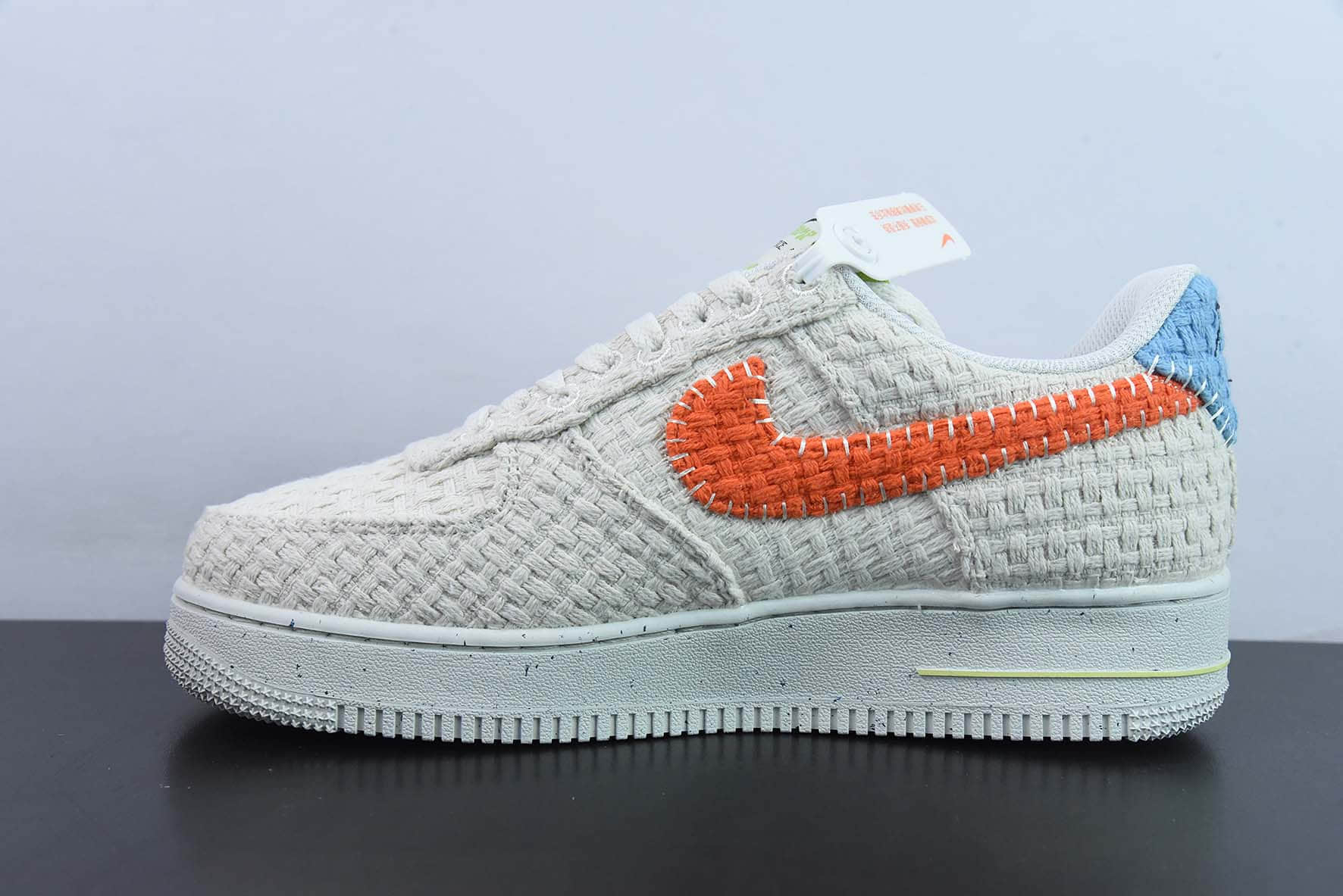 耐克Nike Air Force 1 '07 Lv8 编织格子白橘空军一号低帮运动休闲板鞋纯原版本 货号：DV2112-001