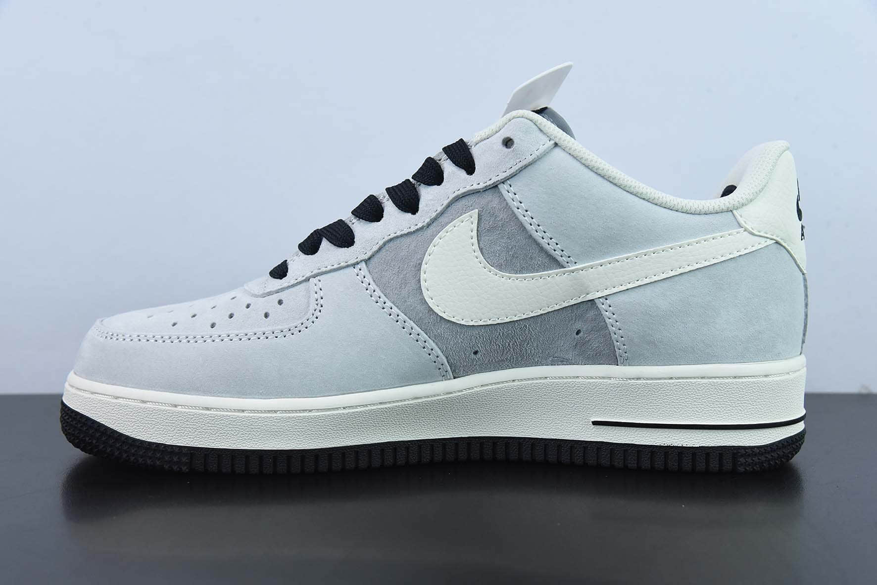 耐克Nike Air Force 1´07 LowGreyWhiteBlack麂皮灰白黑空军一号低帮休闲板鞋纯原版本 货号：KT3396-225