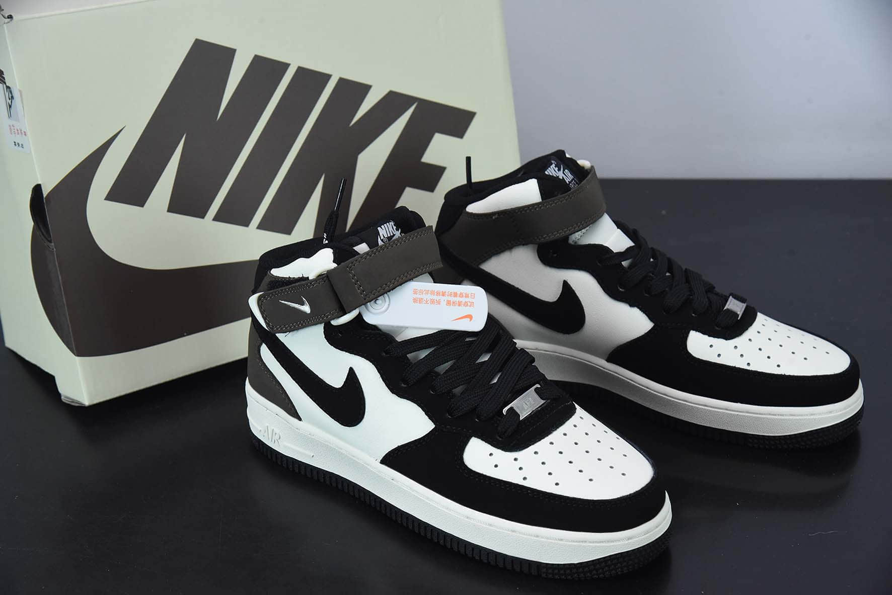 耐克Nike Air Force 1 '07 MidDark Mocha皮革黑摩卡小倒钩空军一号经典中帮板鞋纯原版本 货号：GH5696-023