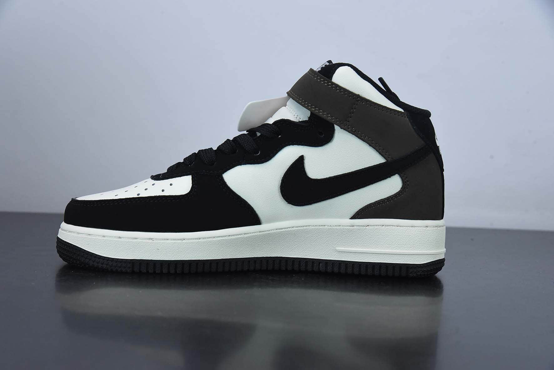 耐克Nike Air Force 1 '07 MidDark Mocha皮革黑摩卡小倒钩空军一号经典中帮板鞋纯原版本 货号：GH5696-023