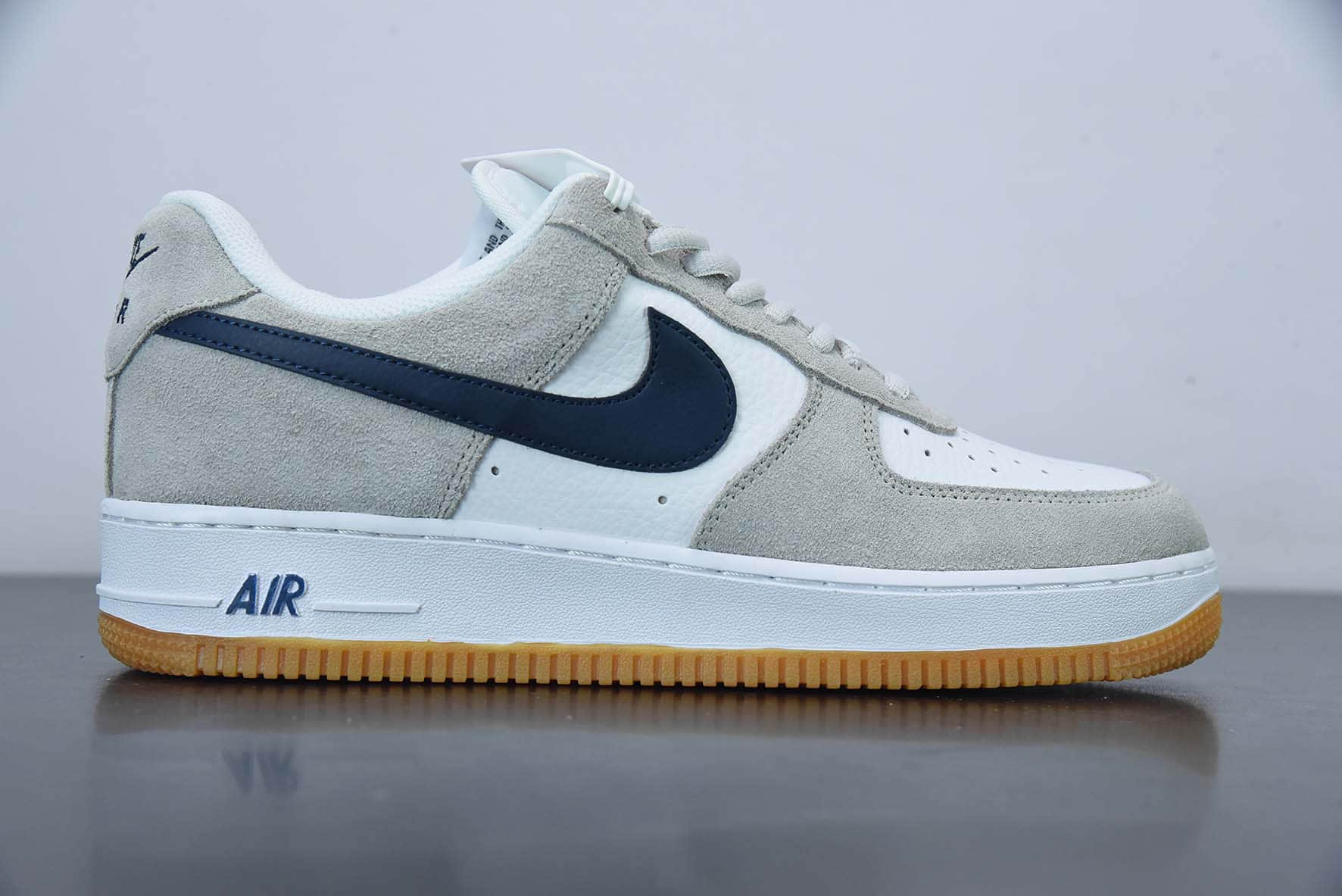 耐克Nike Air Force 1'07 Low 灰蓝深胶麂皮空军一号低帮休闲板鞋纯原版本 货号:AH0289-100