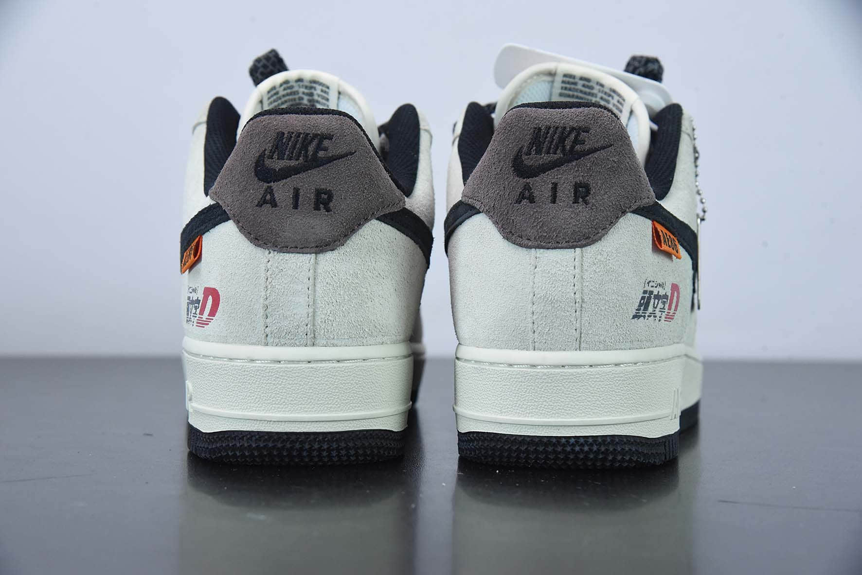 耐克Nike Air Force 1'07 Low 头文字D联名款麂皮黑灰空军一号低帮休闲板鞋纯原版本 货号:BS9055-801
