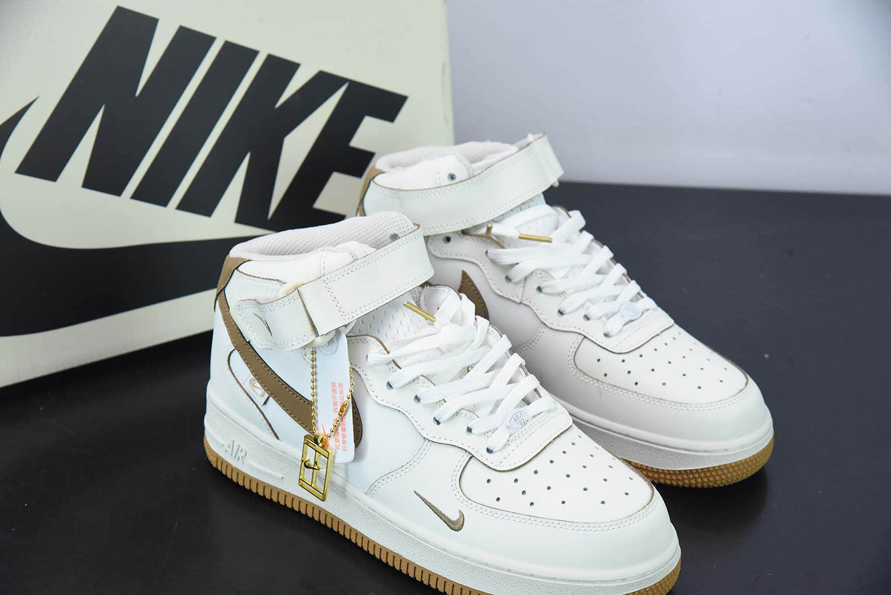 耐克Nike Air Force 1'07 Mid Mocha Brown 摩卡棕空军一号中帮休闲板鞋纯原版本 货号:FB1869-022