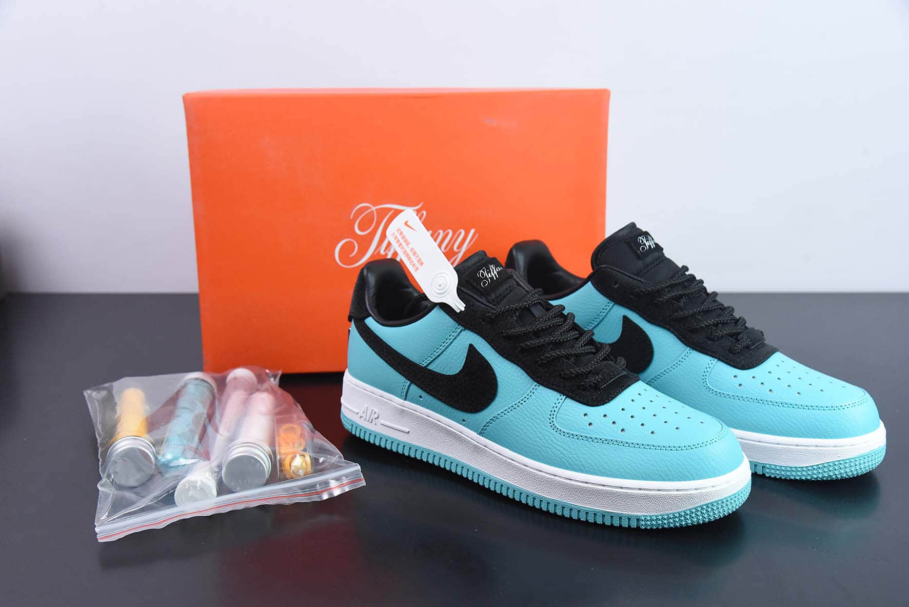 耐克Nike Tiffany & Co. x Nike Air Force 1 Low SP1837联名黑蒂芙尼蓝空军一号经典低帮百搭休闲运动板鞋纯原版本 货号：DZ1382-002