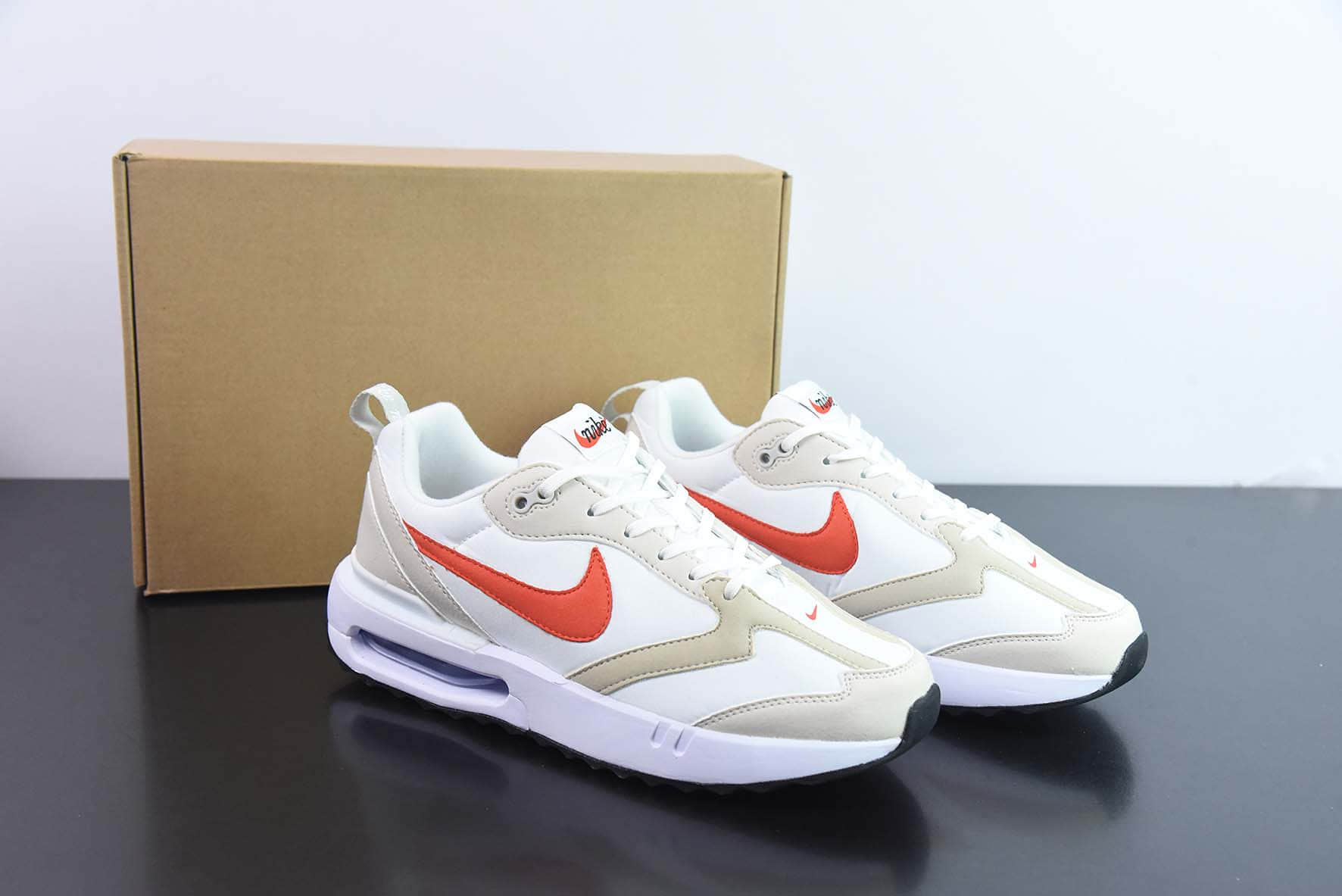 耐克Nike Air Max DawnBlackWhite黎明系列白棕红低帮气垫百搭休闲运动慢跑鞋纯原版本 货号：DC4068-101