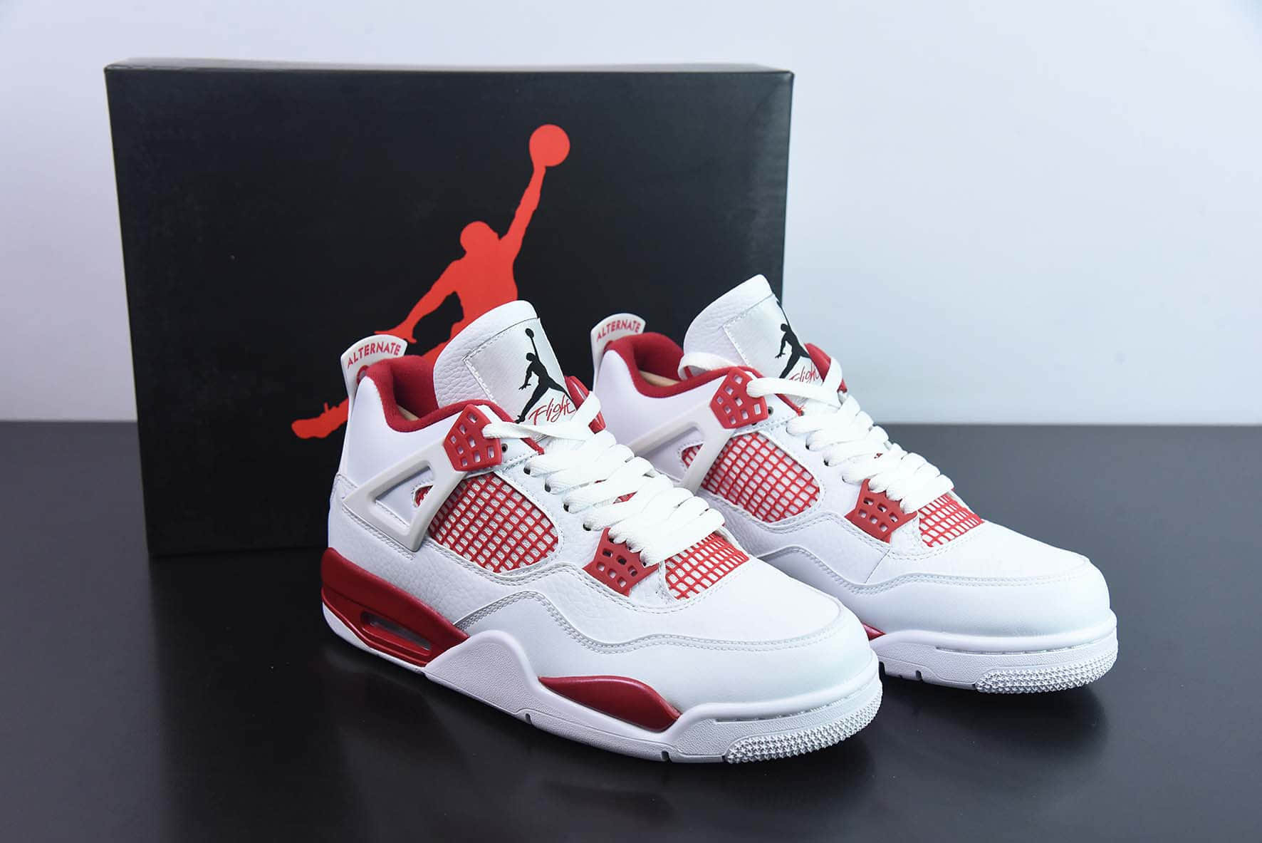 乔丹Air Jordan 4 RetroAlternate 89AJ4代亚特兰大白红中帮复古休闲运动文化篮球鞋纯原版本 货号：308497-106 