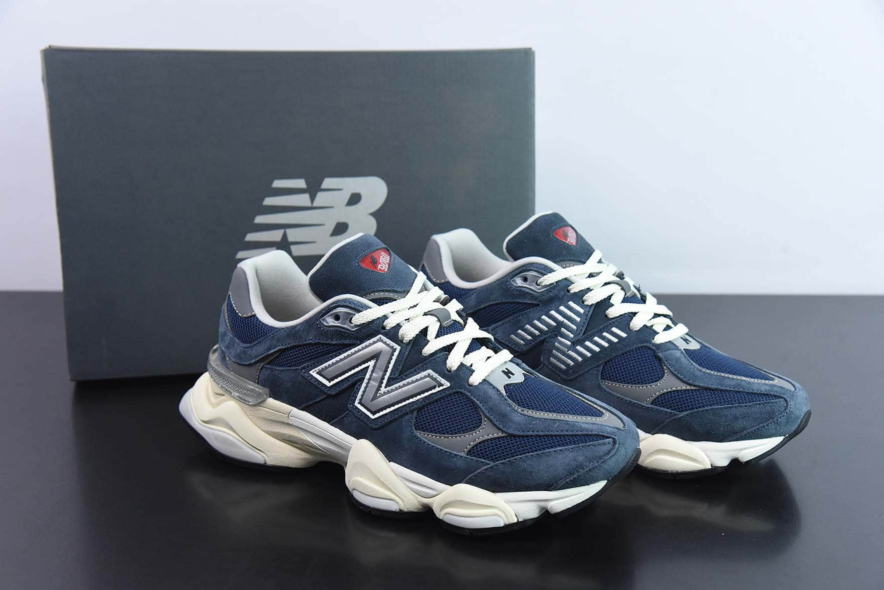 新百伦New Balance 9060BricksWood系列联名款灰蓝复古百搭老爹风休闲运动跑步鞋纯原版本 货号：U9060ECB