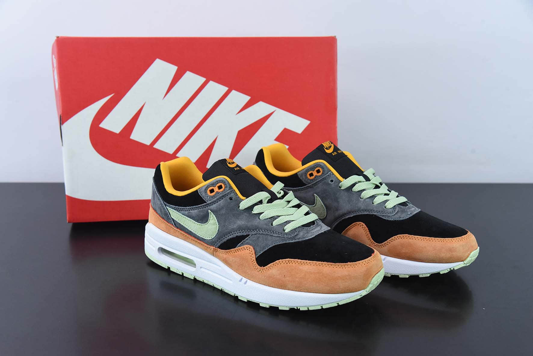耐克Nike Air Max 1 Ugly Duckling Honey Dew 丑小鸭黑棕色气垫低帮跑步鞋纯原版本 货号：DZ0482-001