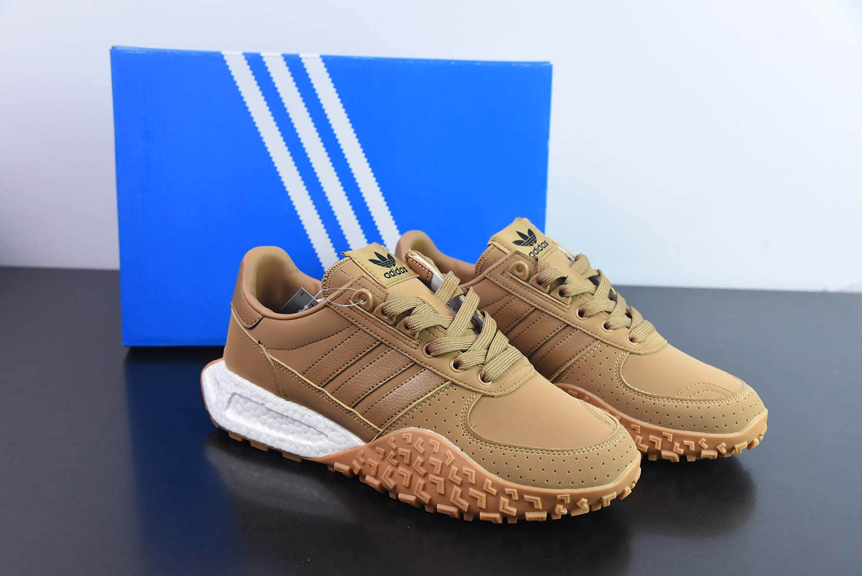 阿迪达斯Adidas Retropy Boost E5 W.R.P E5二代系列小麦复古赛车原型爆米花缓震休闲运动慢跑鞋纯原版本 货号：H03549