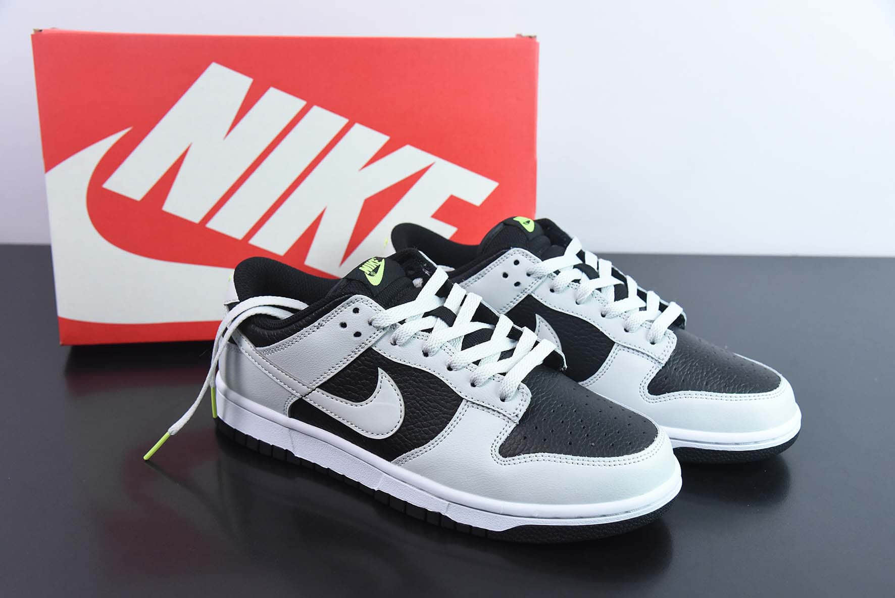 耐克Nike SB Dunk LowGrey Panda Volt影子灰黑荧光绿扣篮系列低帮休闲运动滑板板鞋纯原版本 货号：FD9756-001 