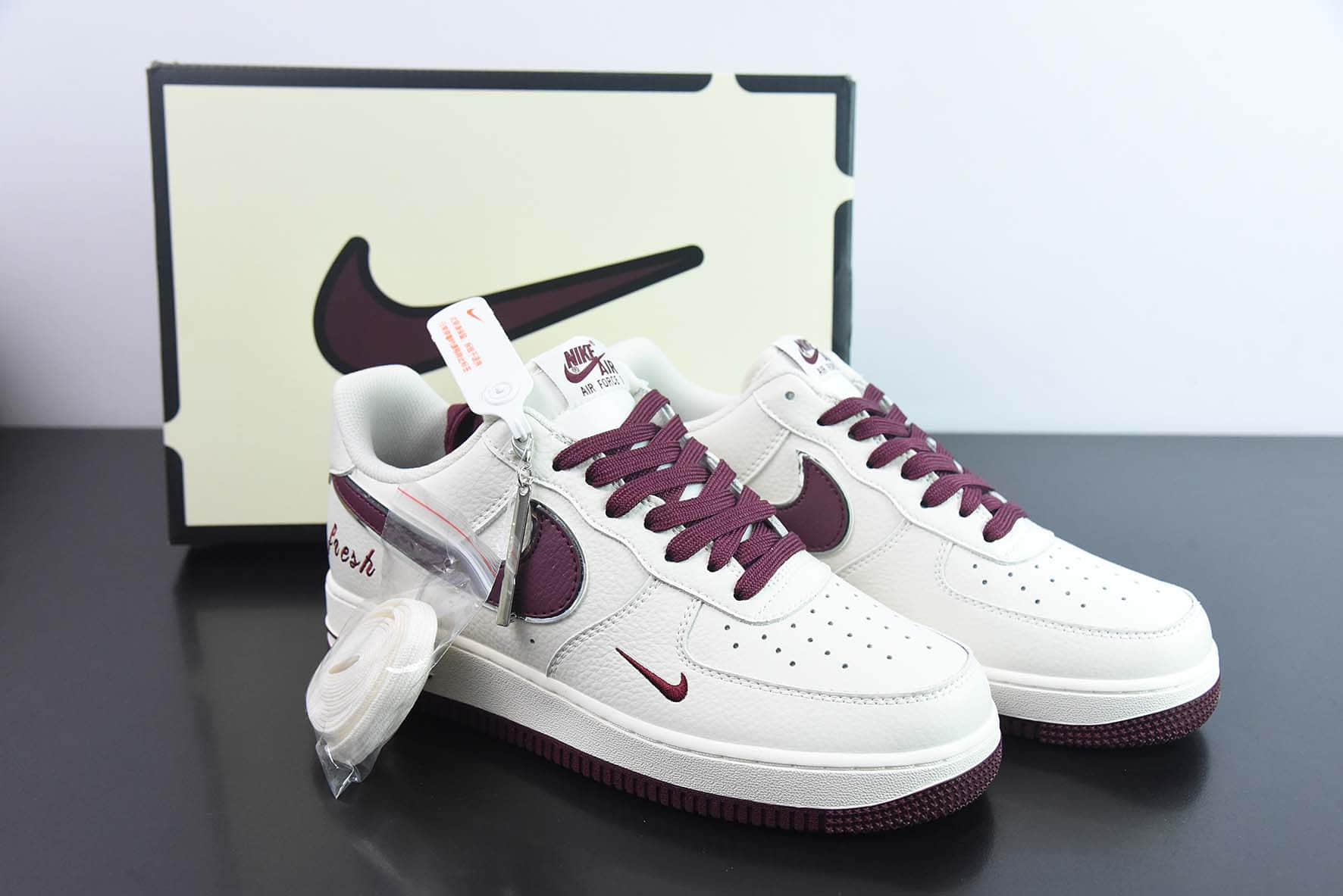 耐克Nike Air Force 1'07 Low Keep Fresh 米酒红小勾空军一号低帮休闲板鞋纯原版本 货号:BM2023-102