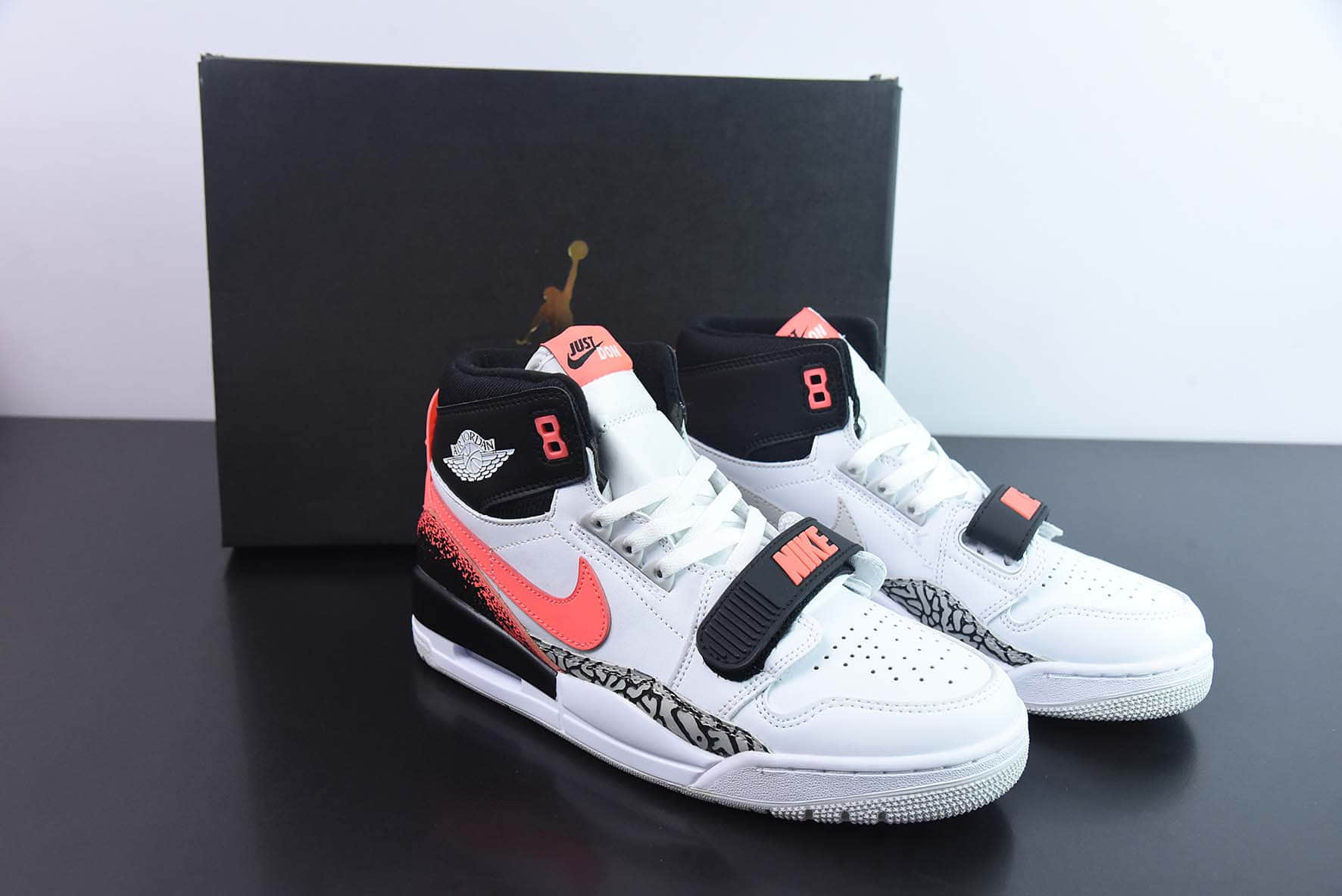 乔丹Air Jordan Legacy 312 HighNRGAJ312黑白橙泼墨爆裂纹高帮篮球鞋纯原版本 货号：AQ4160-108