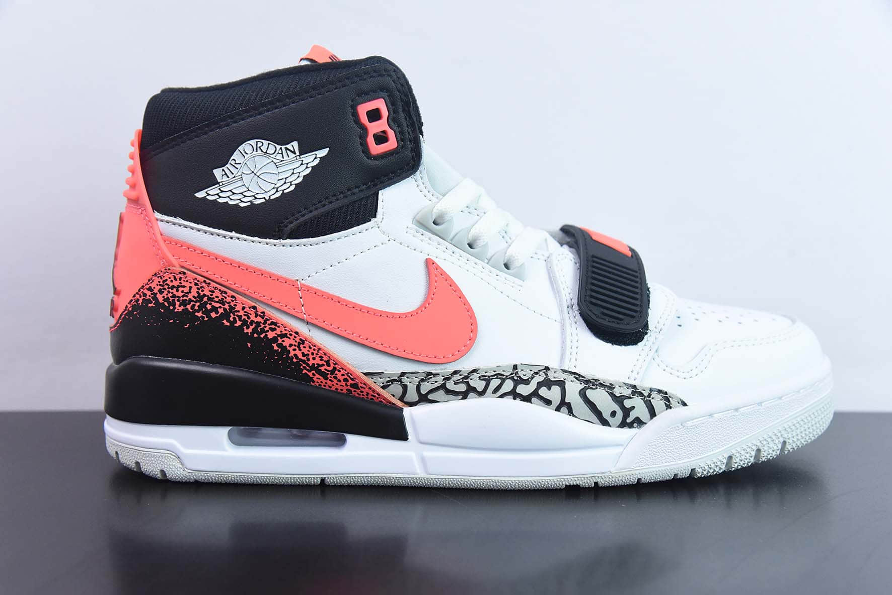 乔丹Air Jordan Legacy 312 HighNRGAJ312黑白橙泼墨爆裂纹高帮篮球鞋纯原版本 货号：AQ4160-108