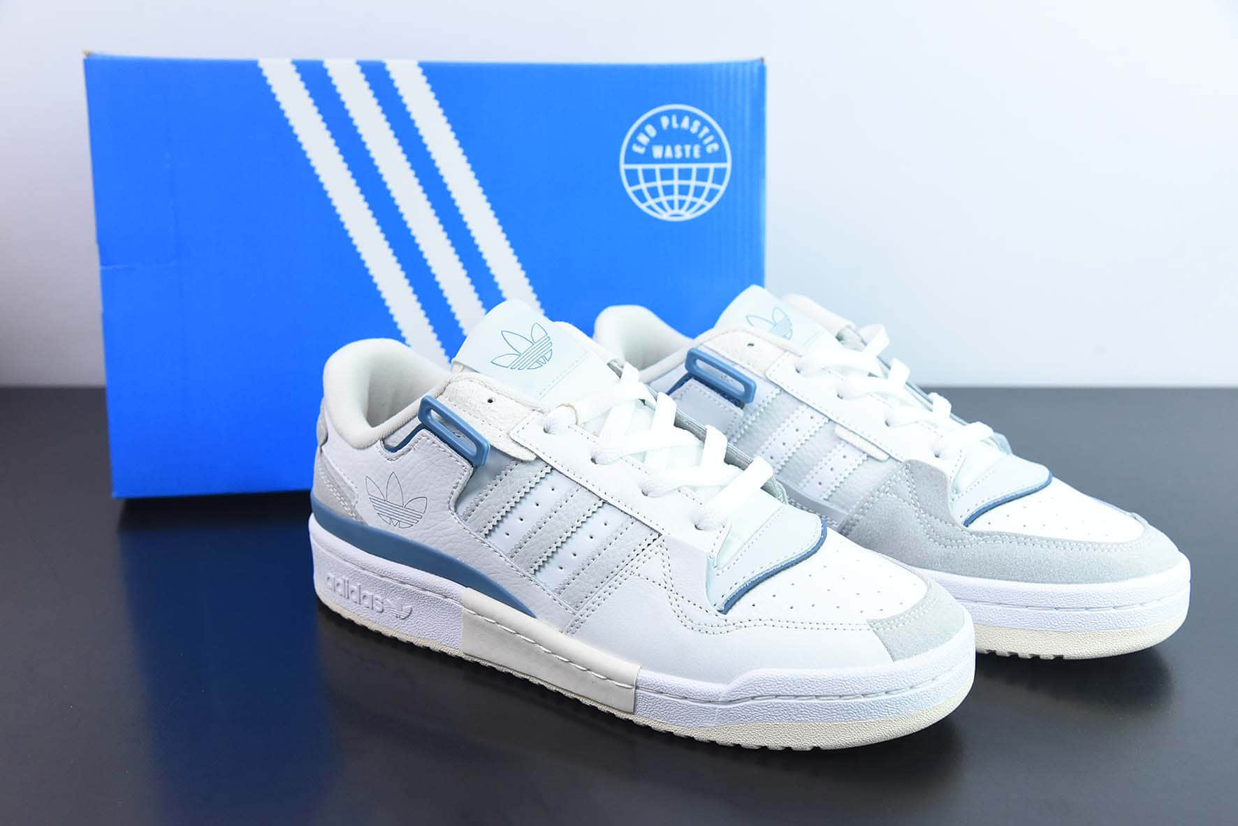 阿迪达斯Adidas Fornm Exhibit Low 阿迪 84白湖蓝低帮复古休闲板鞋纯原版本 货号：GW6348