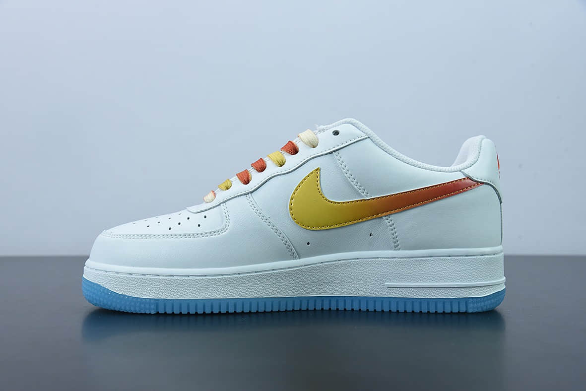 耐克Nike Air Force 1 AF1 白红黄渐变海外版空军一号低帮休闲板鞋纯原版本 货号:NJ5696-789
