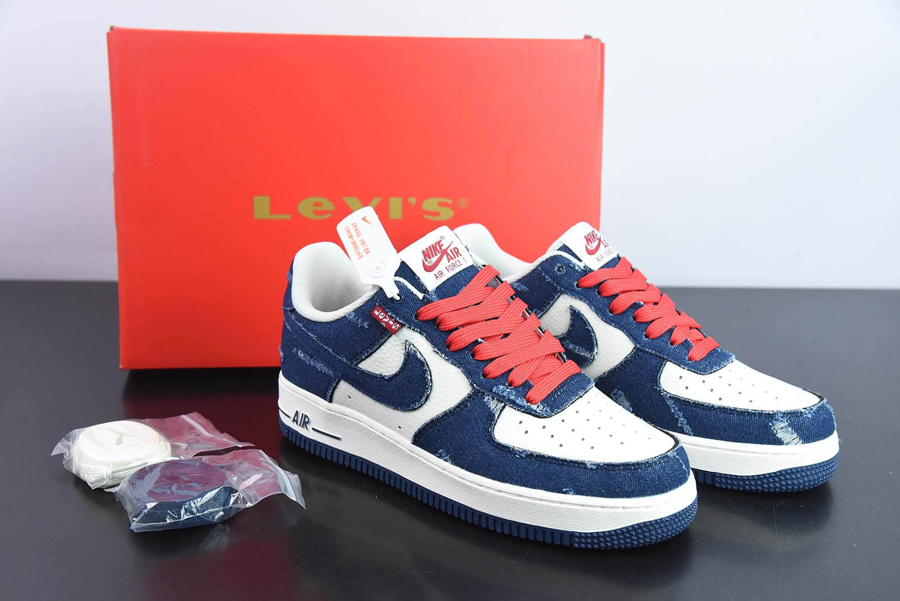 耐克Nike Levi's ×Nike Air Force 1 Low 李维斯联名牛仔拼接空军一号低帮休闲板鞋纯原版本 货号:VT5698-569