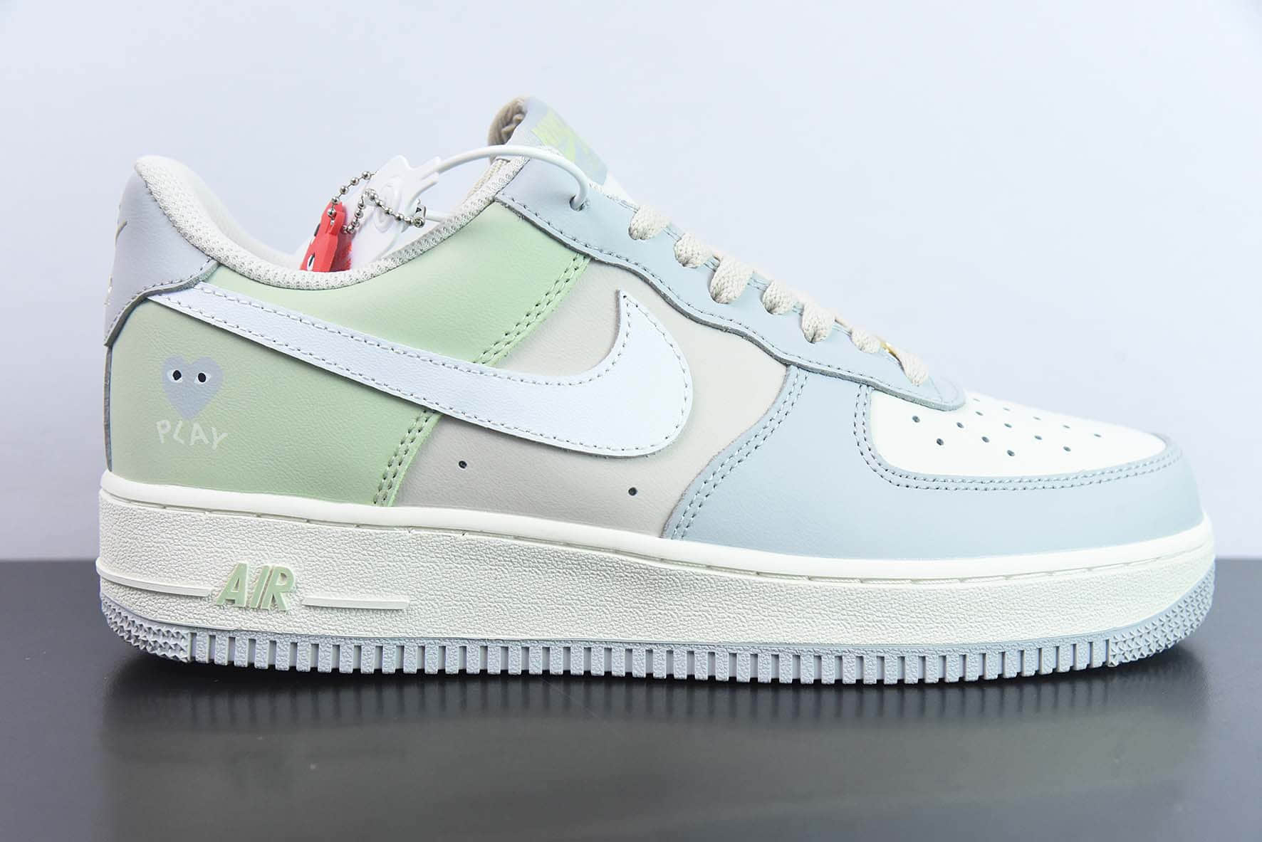 耐克Nike Air Force 1 Low ’07川久保玲联名浅绿灰蓝拼接空军一号低帮休闲板鞋纯原版本 货号：CJ0304-015
