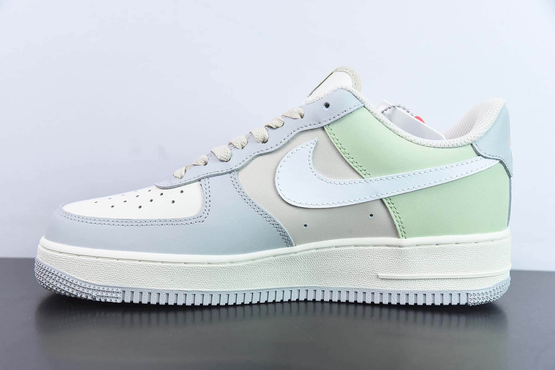 耐克Nike Air Force 1 Low ’07川久保玲联名浅绿灰蓝拼接空军一号低帮休闲板鞋纯原版本 货号：CJ0304-015