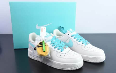 耐克Nike Tiffany & Co. x Nk Air Force 1’07 Low SP Friends and Family 蒂芙尼联名款米白灰蓝空军一号低帮休闲板鞋纯原版本 货号：DZ1382-211