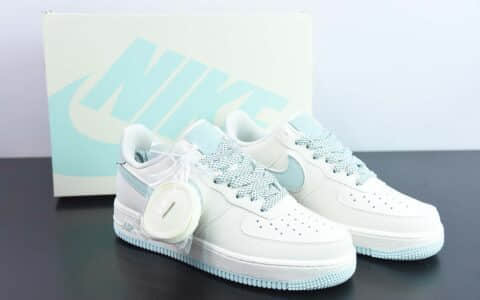 耐克Nike Air Force 1 Low ’07 米冰蓝满天星低帮空军一号休闲板鞋纯原版本 货号：GL6835-011