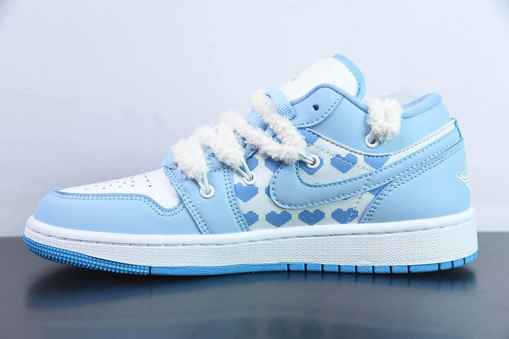 乔丹Air Jordan 1 Low AJ1白蓝解构抽绳绑带低帮休闲板鞋纯原版本 货号:DC0774-141