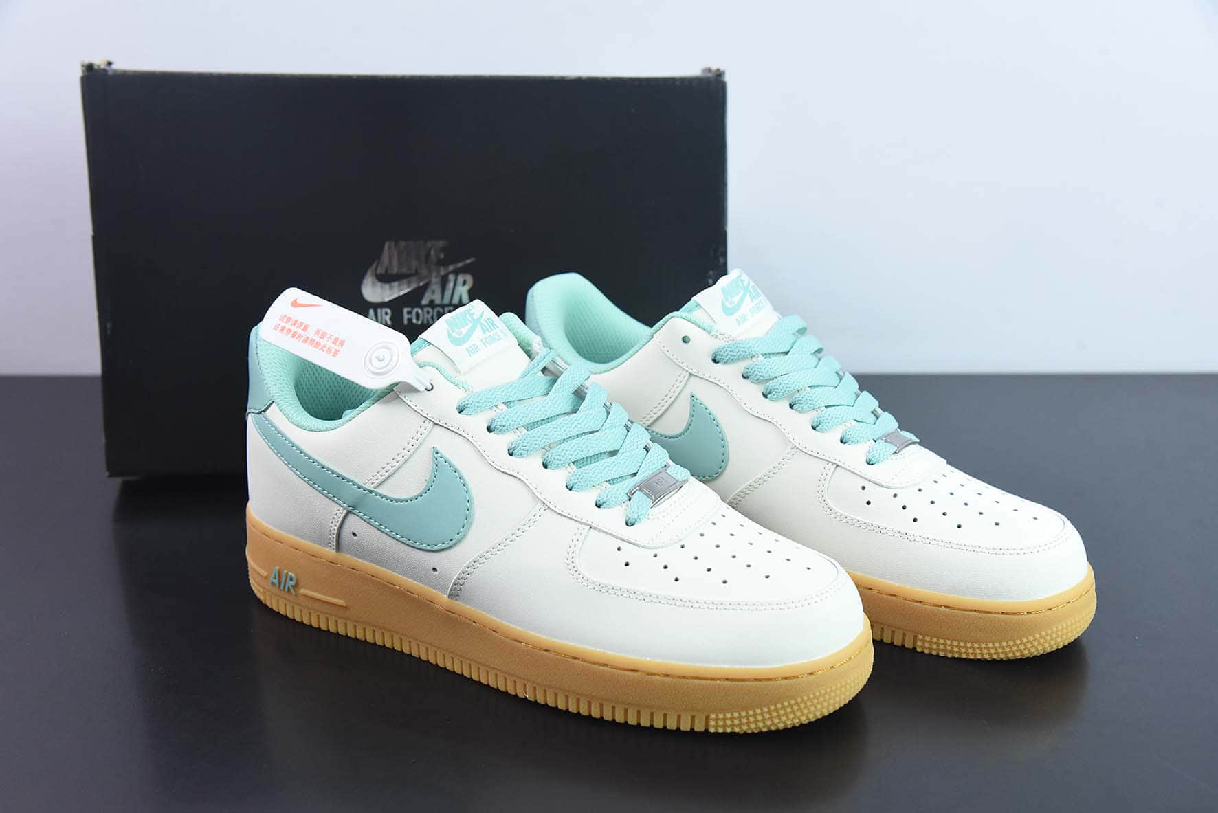 耐克Nike Air Force 1'07 LowMilky WhiteMintGum皮革奶白薄荷绿生胶底空军一号低帮休闲板鞋纯原版本 货号：XC2351-055