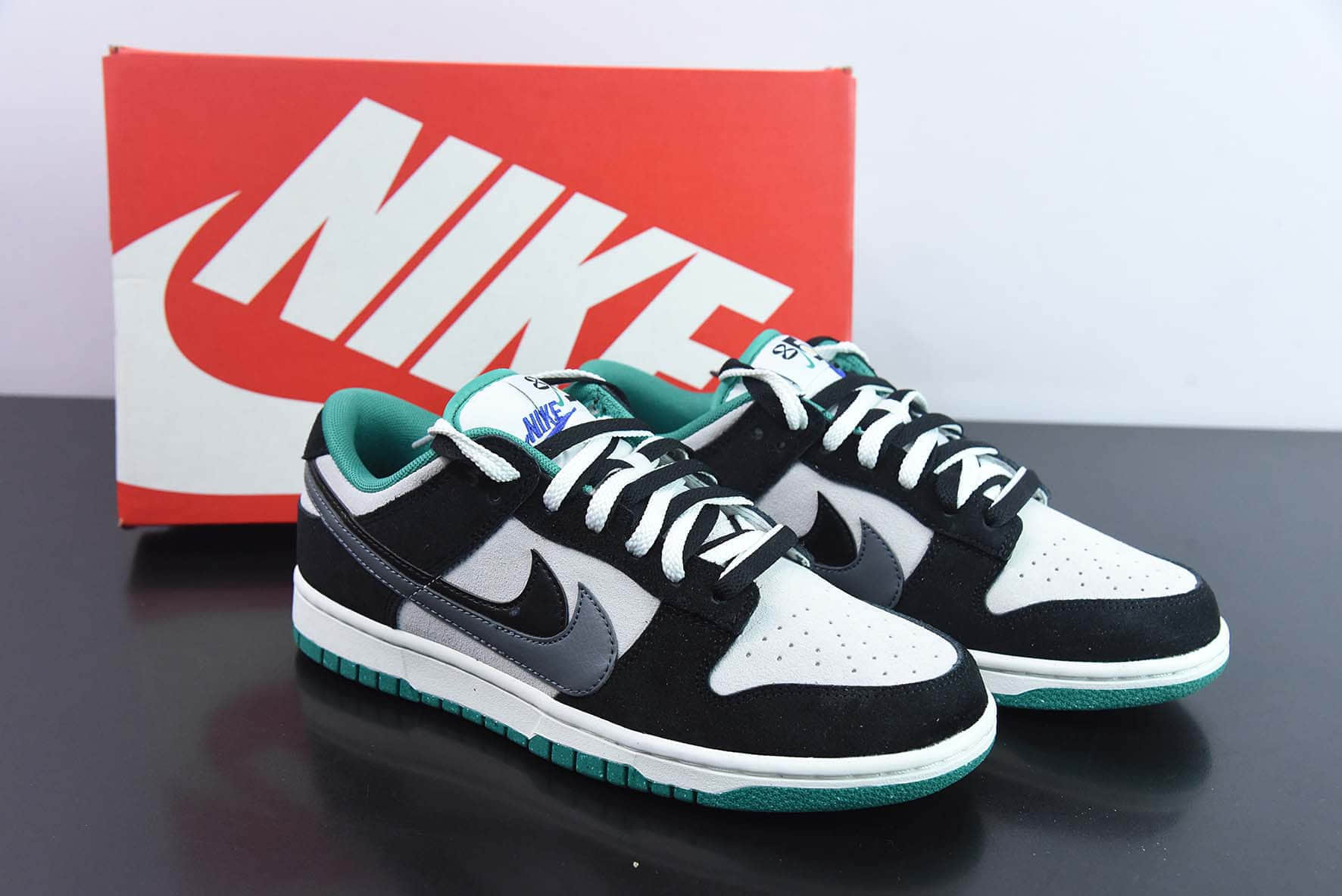 耐克Nike SB Dunk Low 85 黑灰双勾绑带黑绿 SB低帮运动休闲板鞋纯原版本 货号:DO9457-133