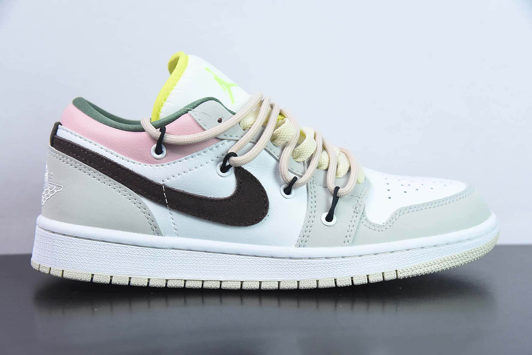 乔丹Air Jordan 1 Low灰白棕解构抽绳低帮文化篮球鞋纯原版本 货号：FD9906-131