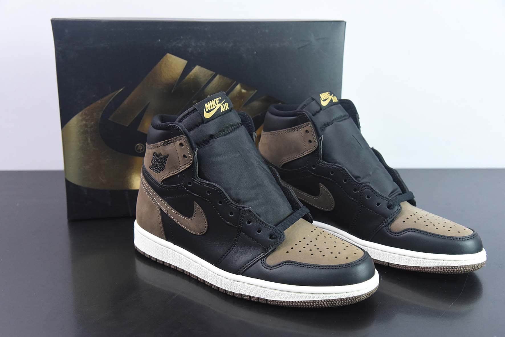 乔丹Air Jordan 1 High Palomino AJ1棕黑摩卡脚趾高帮文化篮球鞋纯原版本 货号：DZ5485-020