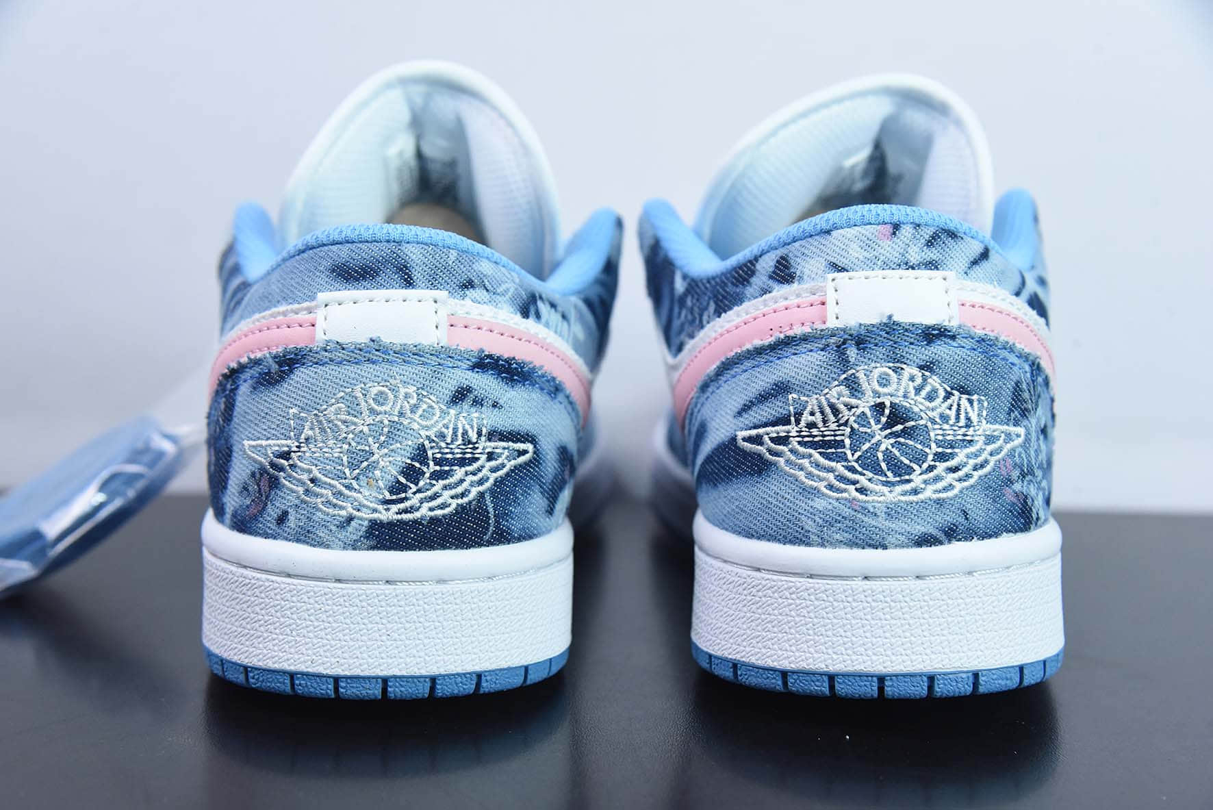乔丹Air Jordan 1 Low AJ1丹宁水洗牛仔白蓝粉腰果花麻绳复古文化运动篮球鞋纯原版本 货号：DM8947-100