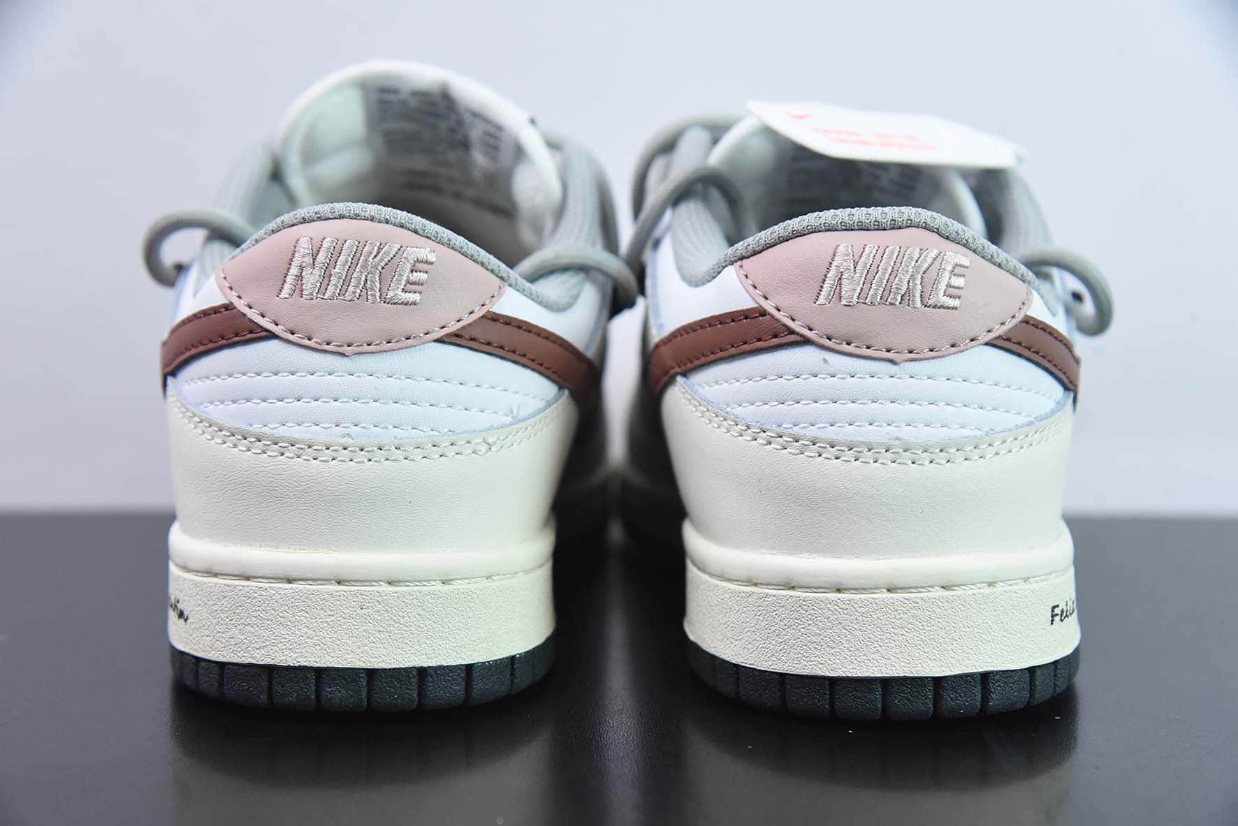 耐克Nike Frame Skate x Nike SB Dunk Low “Habibi” 杏仁白定制绑带扣篮系列复古低帮休闲运动滑板板鞋纯原版本 货号：DD1503-117 