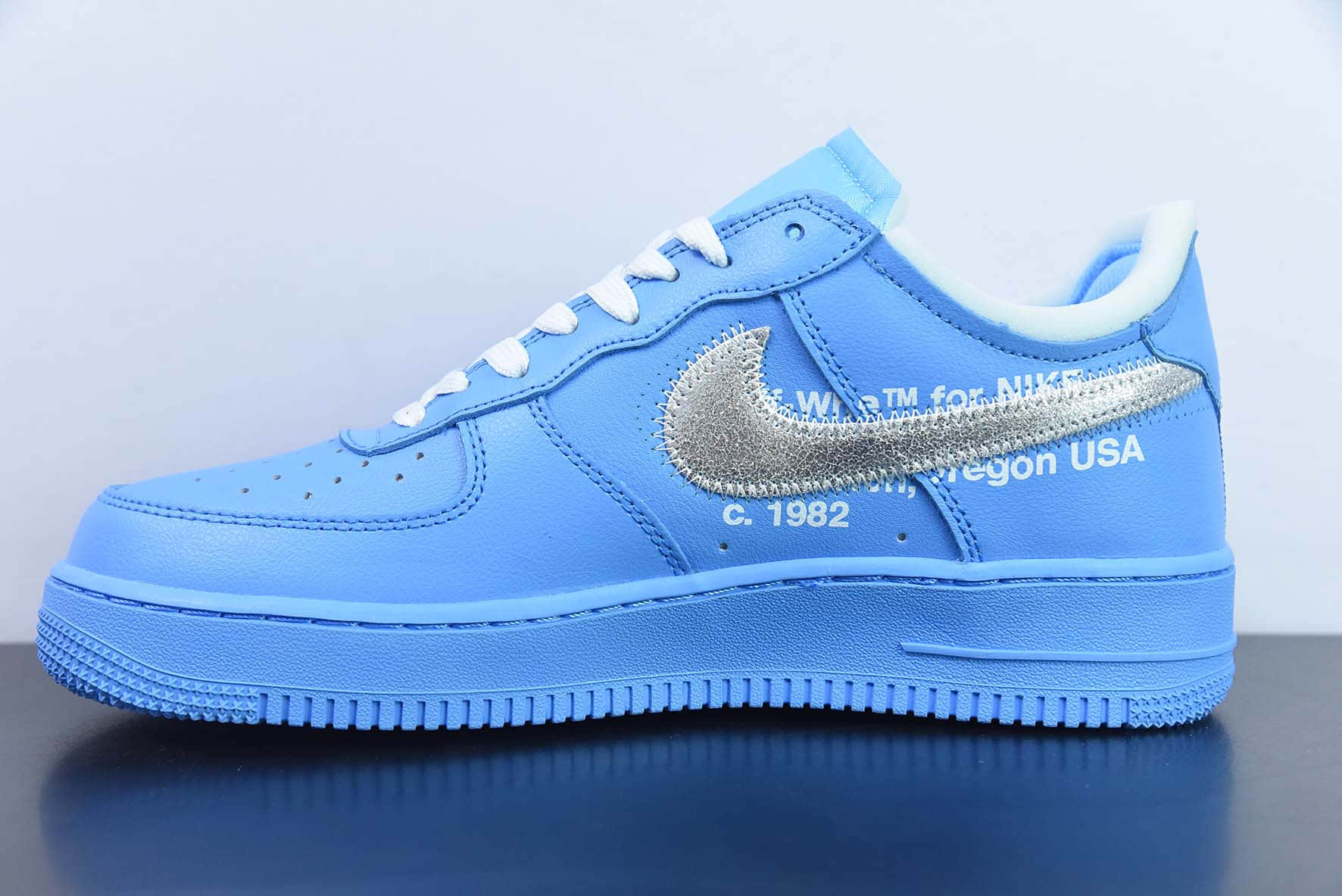 耐克Nike OW x NK AF1 MCA蓝色艺术馆联名空军一号低帮运动板鞋纯原版本 货号：CI1173-400