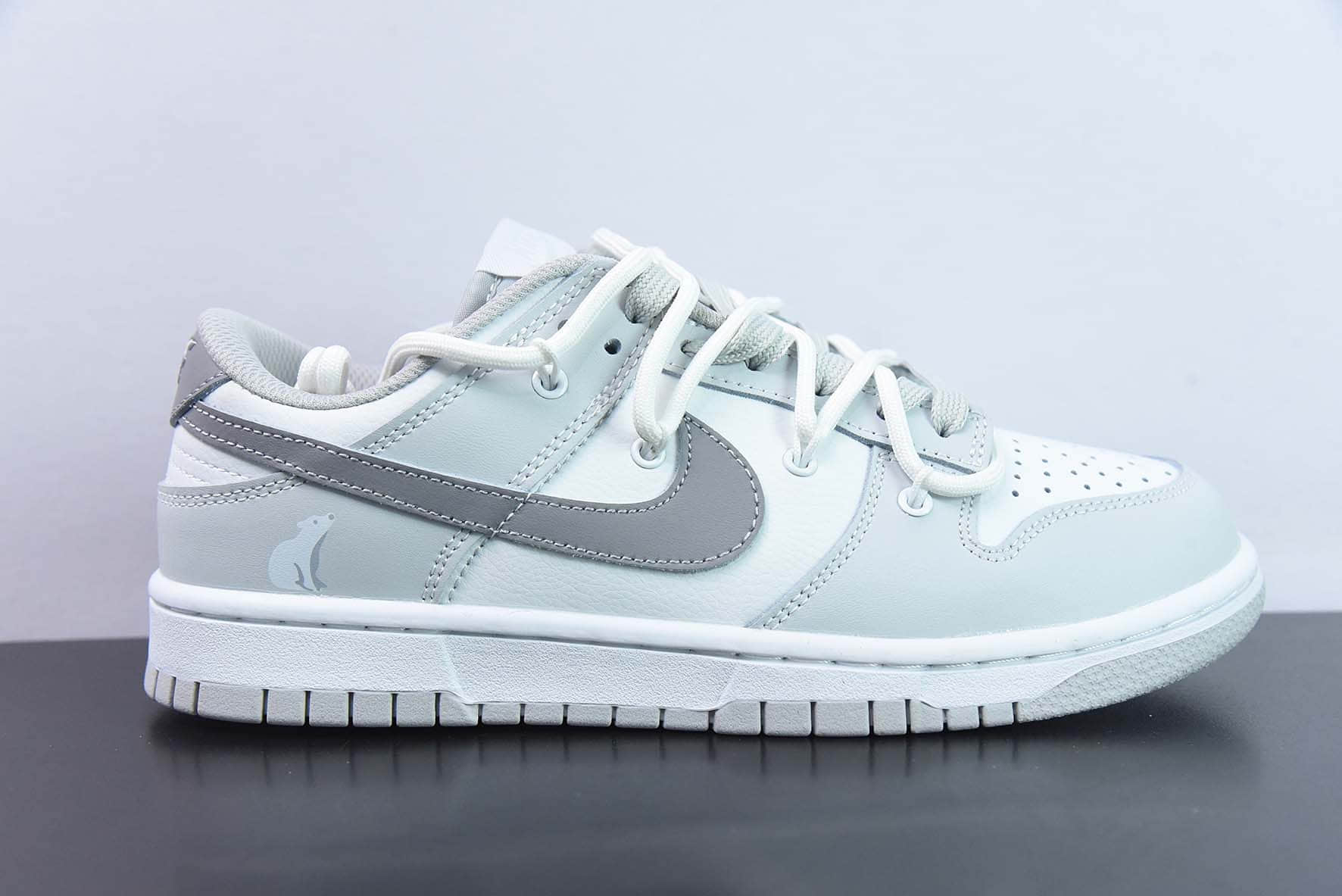 耐克Nike Dunk Low SB 白灰绑带定制版低帮滑板鞋纯原版本 货号：DH7913-001 
