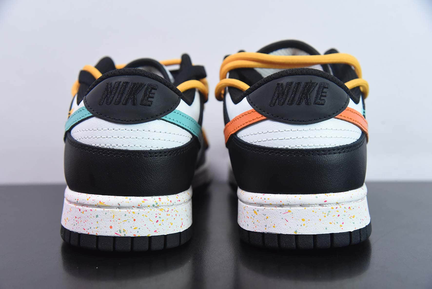 耐克Nike SB Dunk Low 三勾绑带黑白黄绿粉彩色勾SB低帮休闲滑板鞋纯原版本 货号：FD4623-138