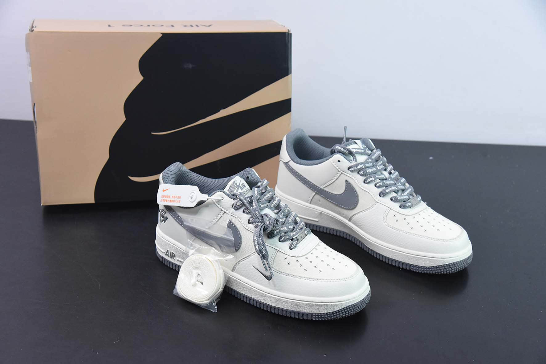 耐克Nike Air Force 1 TS联名深灰帆布空军一号低帮运动休闲板鞋纯原版本 货号：PF9055-751